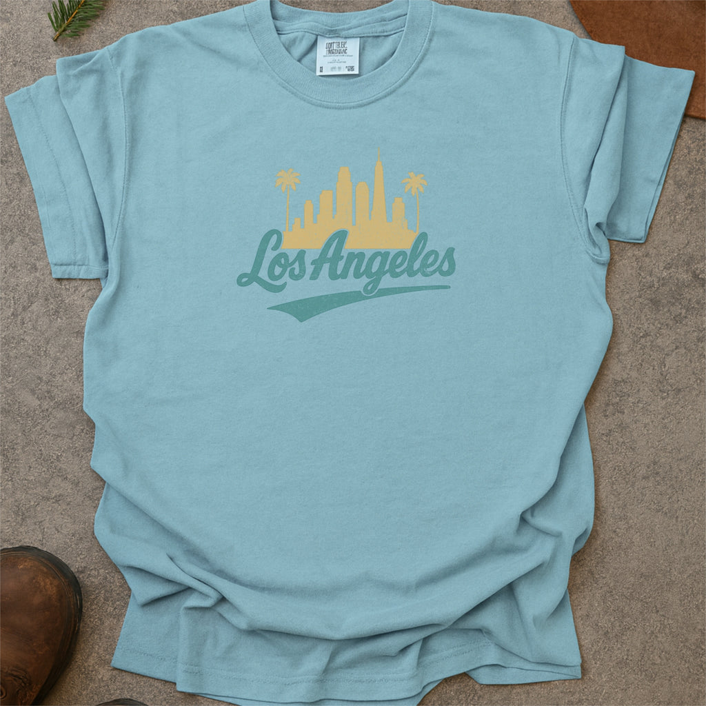 Los Angeles Skyline with Retro Swoosh Comfort Colors Souvenir T-Shirt