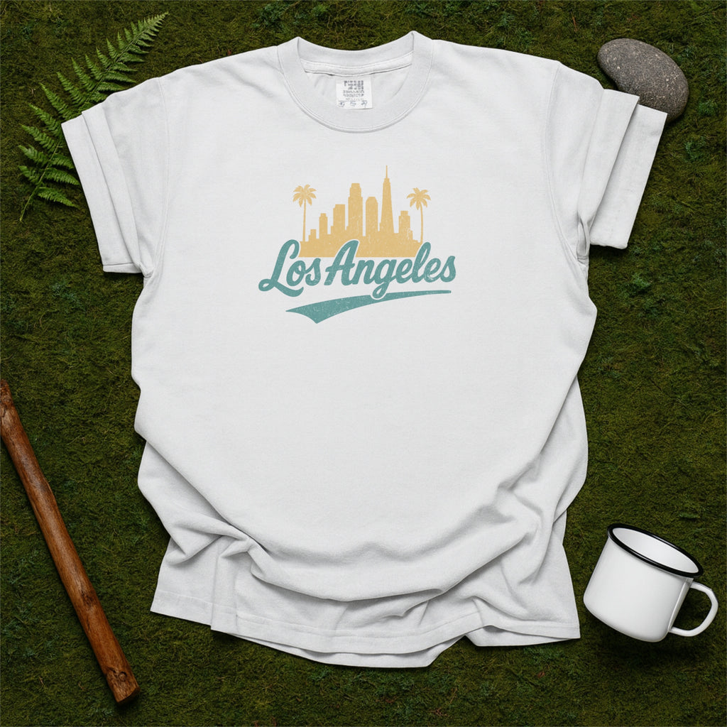 Los Angeles Skyline with Retro Swoosh Comfort Colors Souvenir T-Shirt