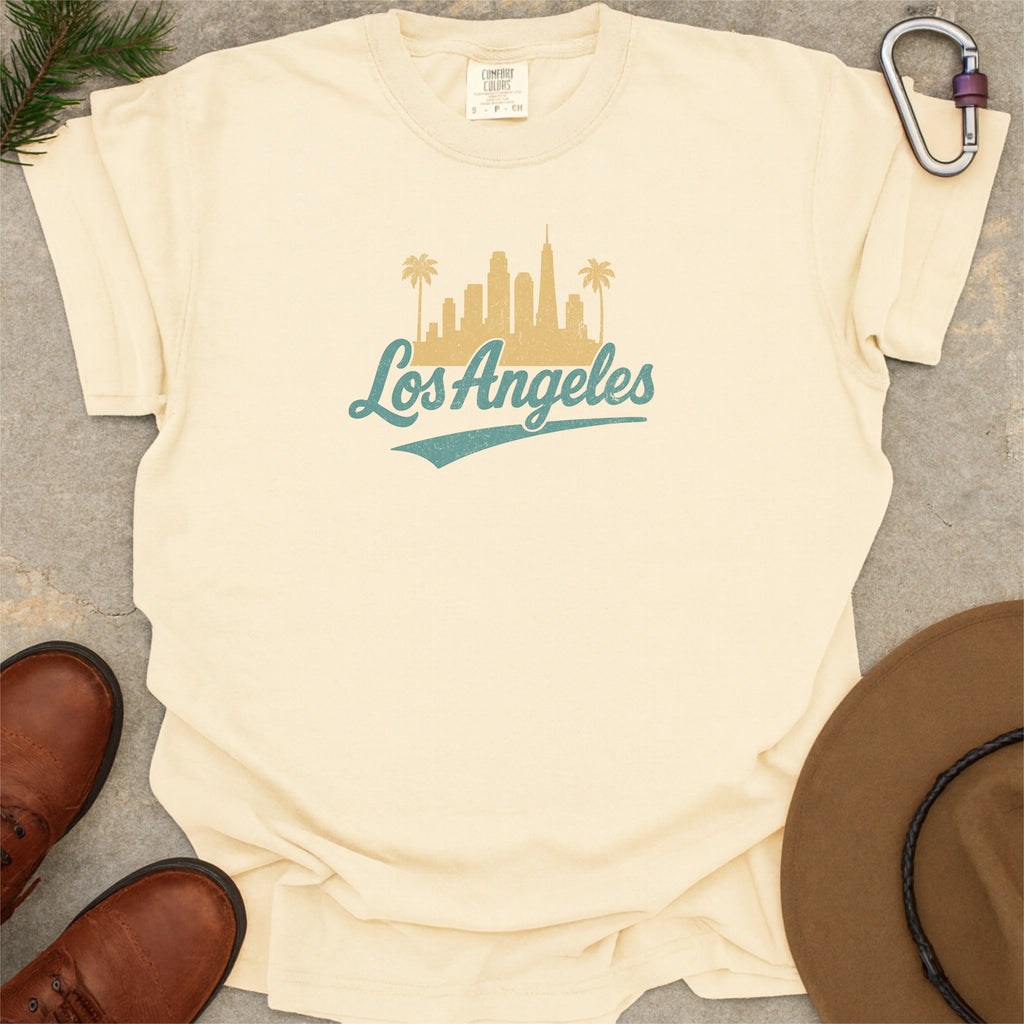 Los Angeles Skyline with Retro Swoosh Comfort Colors Souvenir T-Shirt