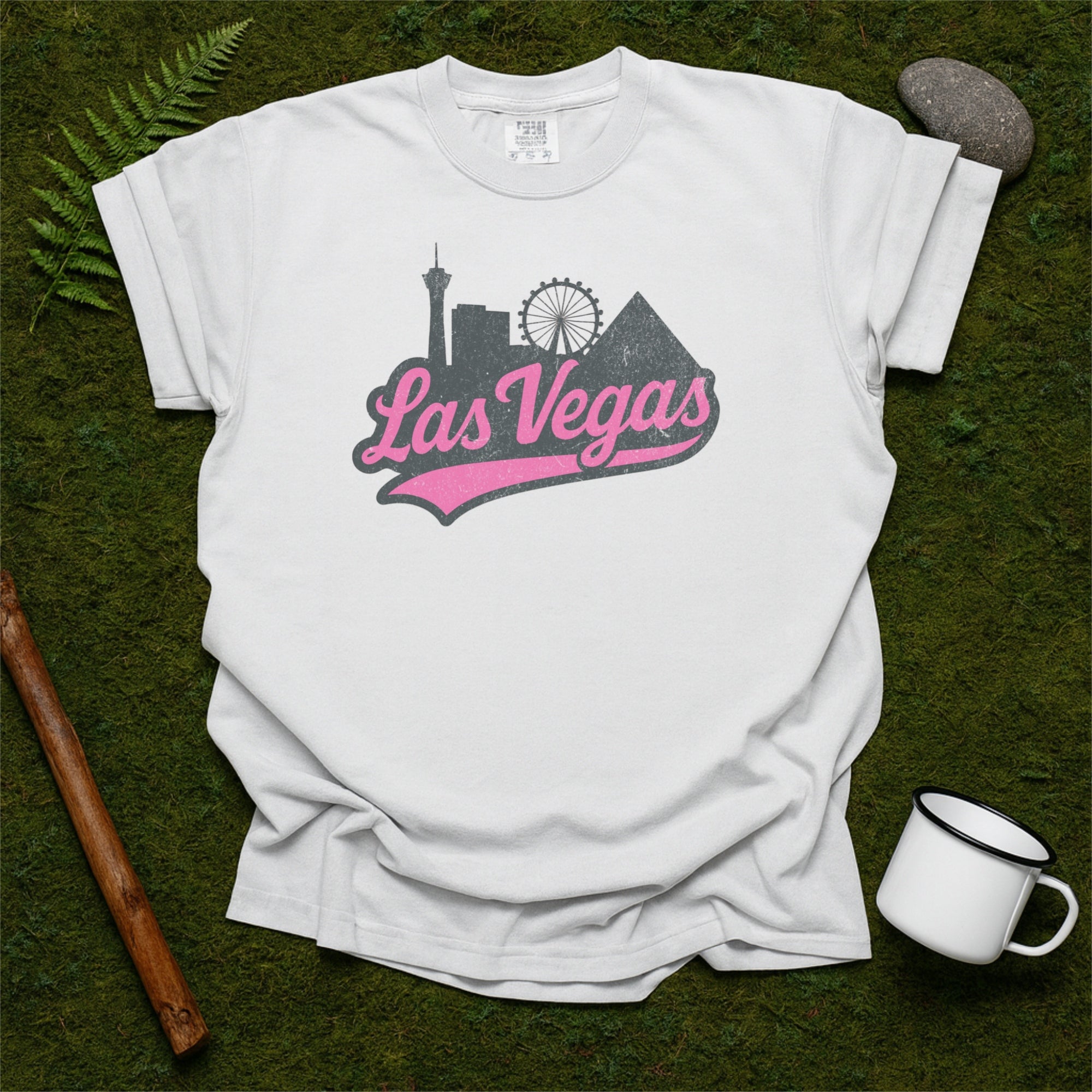 Las Vegas Skyline with Retro Swoosh Comfort Colors Souvenir T-Shirt