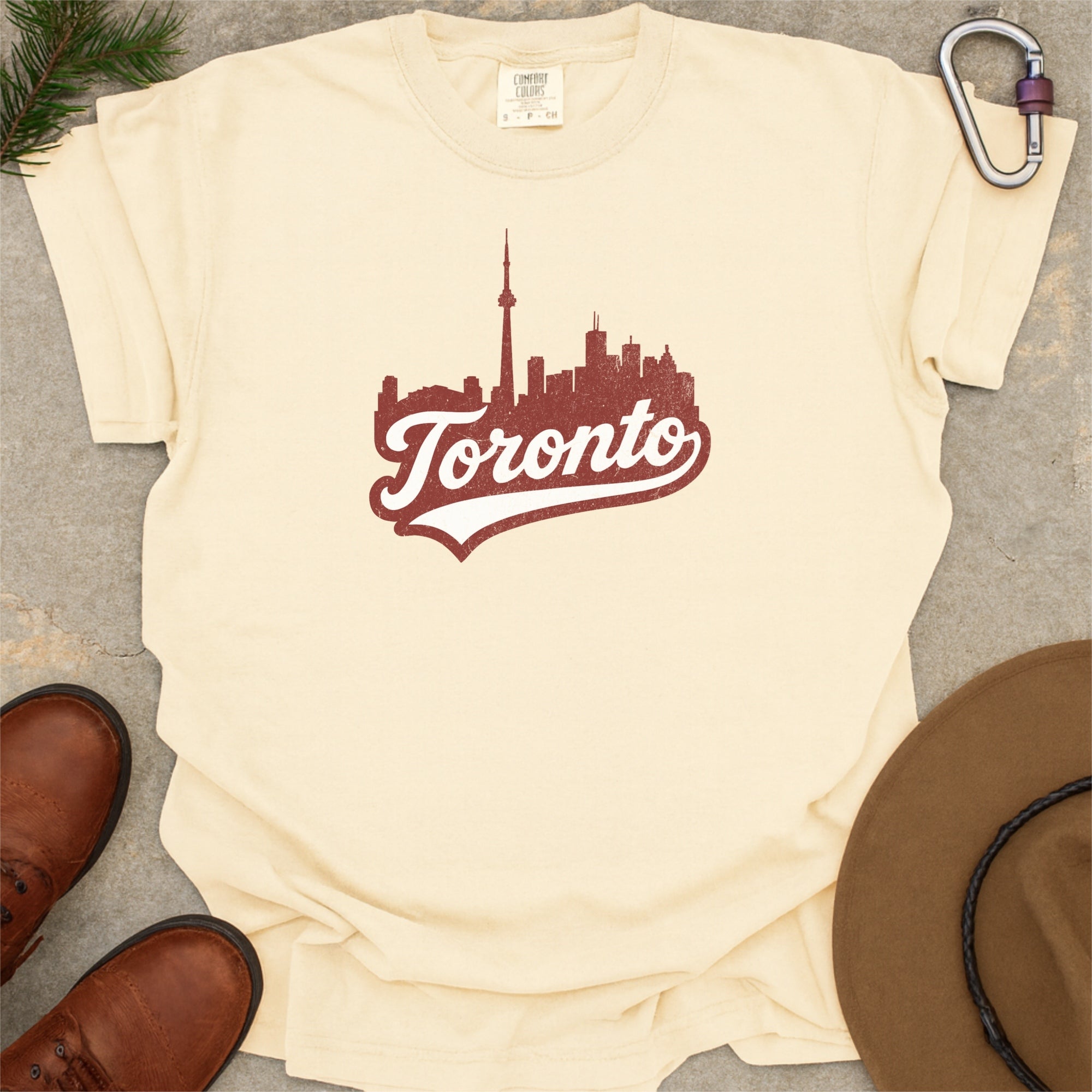 Toronto Canada Skyline with Retro Swoosh Comfort Colors Souvenir T-Shirt