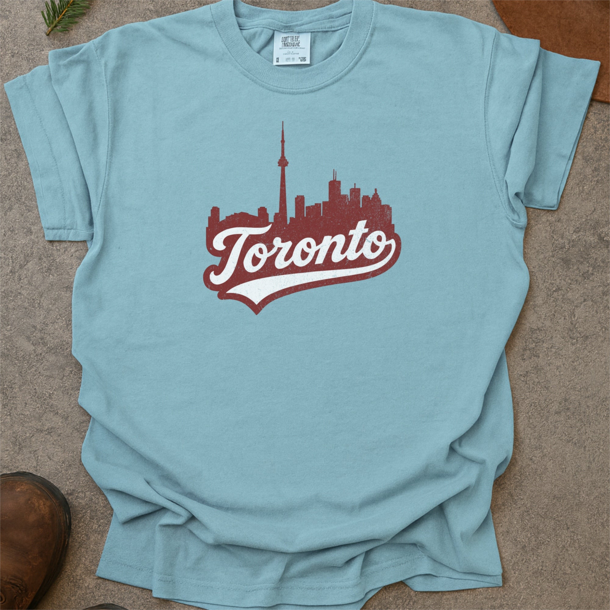 Toronto Canada Skyline with Retro Swoosh Comfort Colors Souvenir T-Shirt
