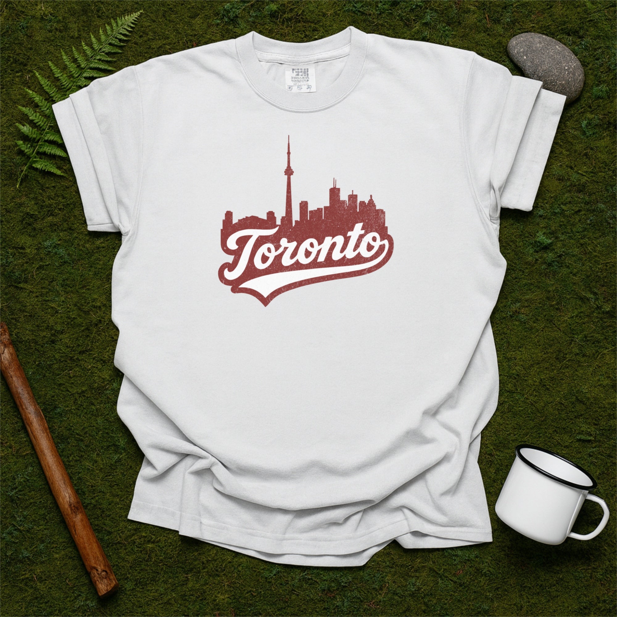 Toronto Canada Skyline with Retro Swoosh Comfort Colors Souvenir T-Shirt