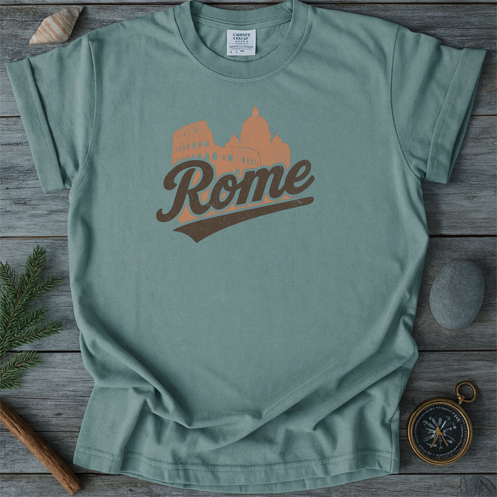 Rome Italy Skyline with Retro Swoosh Comfort Colors Souvenir T-Shirt