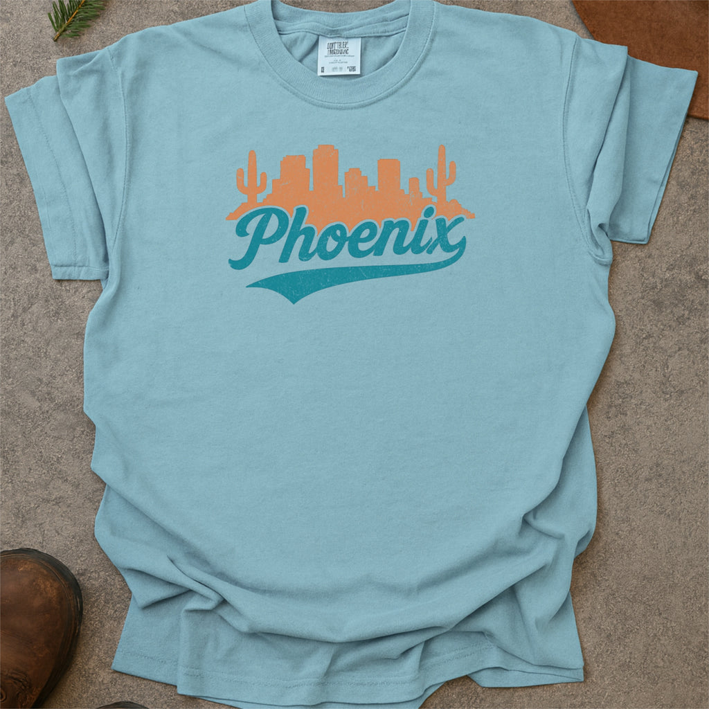 Phoenix Arizona Skyline with Retro Swoosh Comfort Colors Souvenir T-Shirt