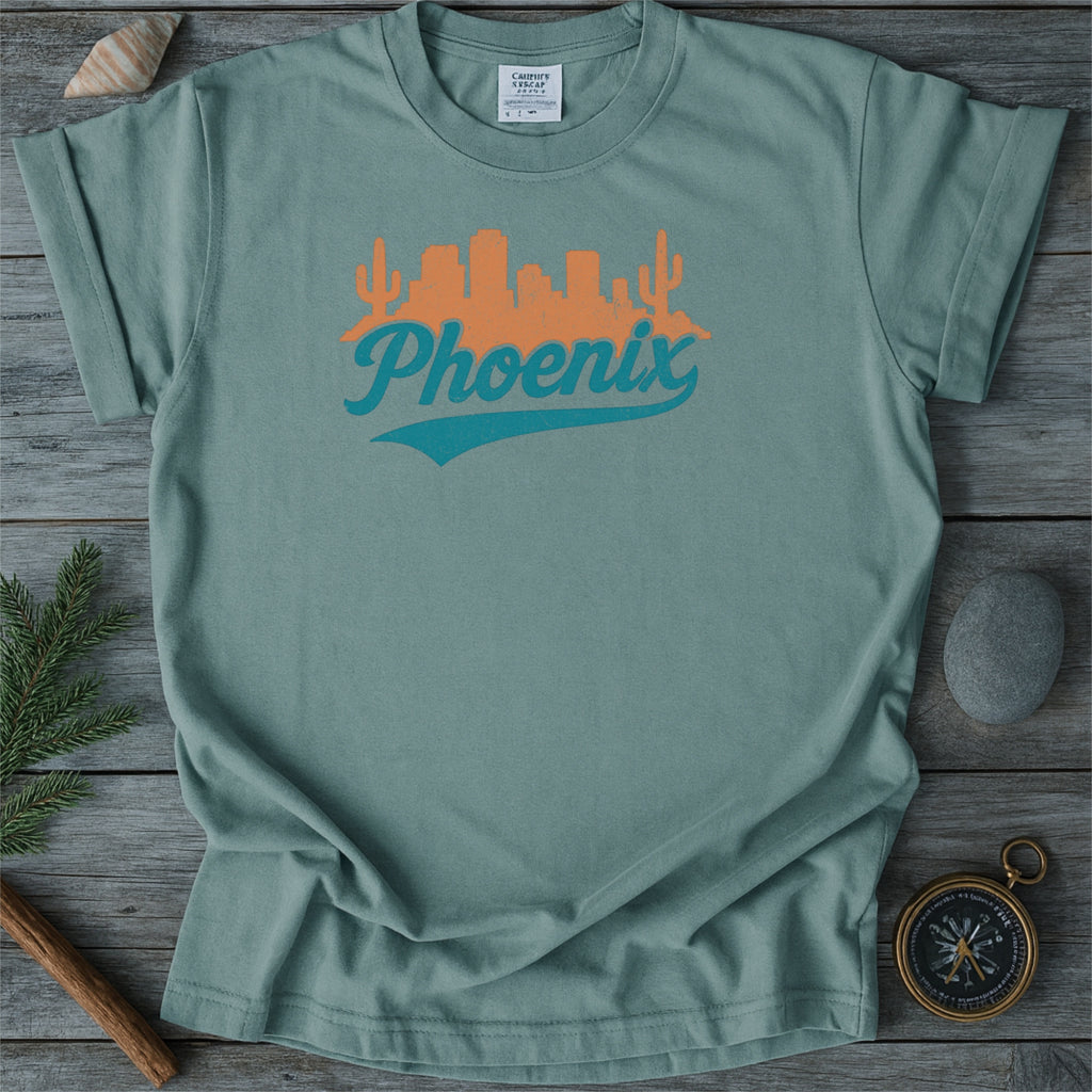 Phoenix Arizona Skyline with Retro Swoosh Comfort Colors Souvenir T-Shirt