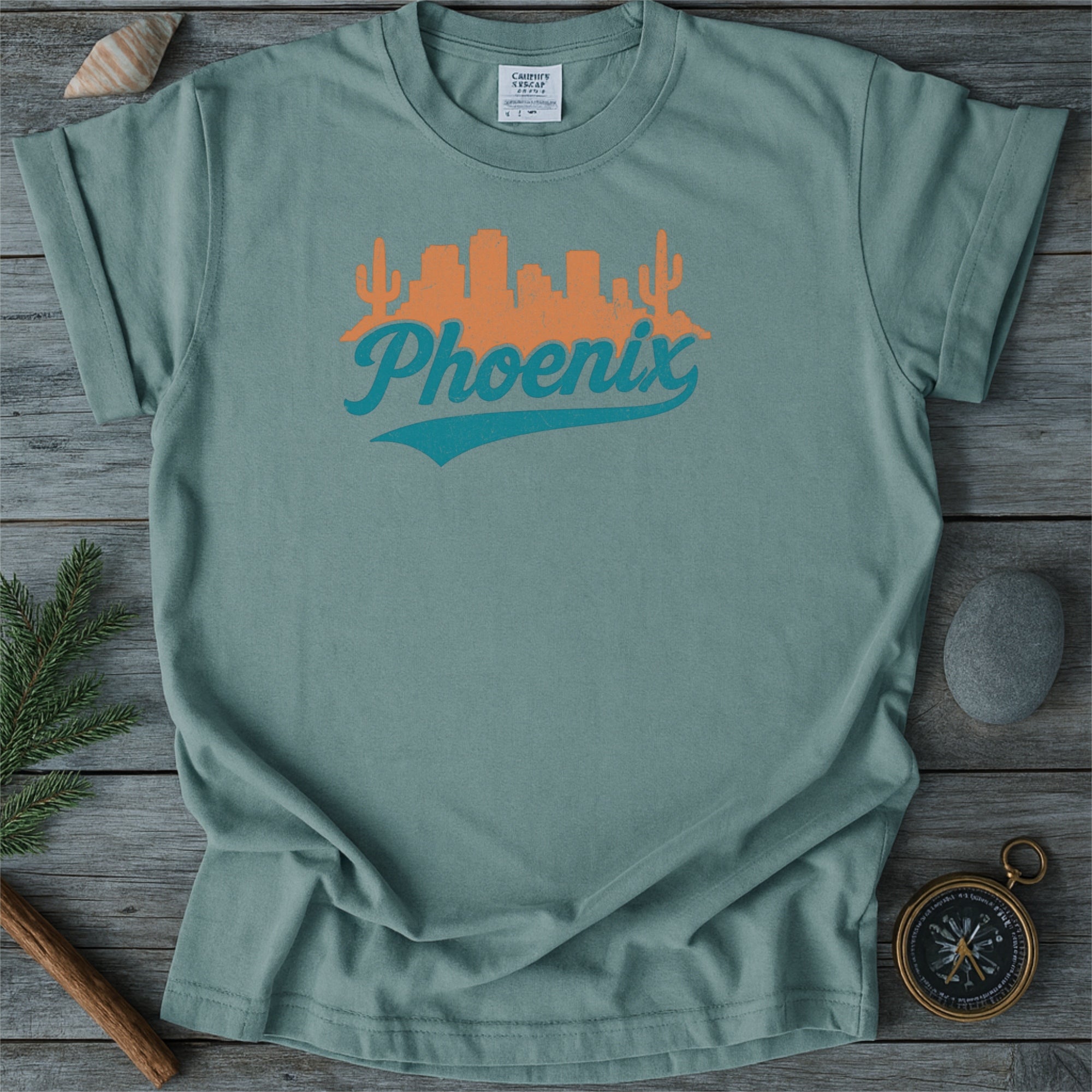 Phoenix Arizona Skyline with Retro Swoosh Comfort Colors Souvenir T-Shirt