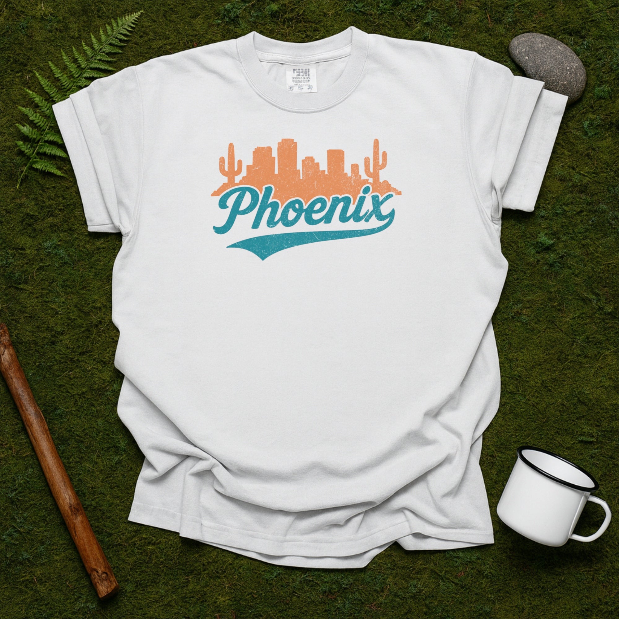 Phoenix Arizona Skyline with Retro Swoosh Comfort Colors Souvenir T-Shirt