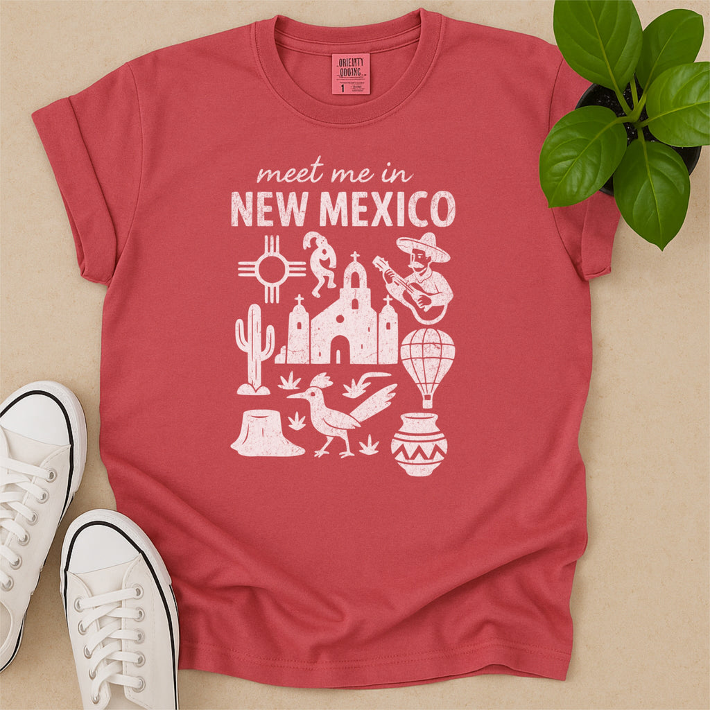 Meet Me In New Mexico Distressed Vintage Landmark State Shirt