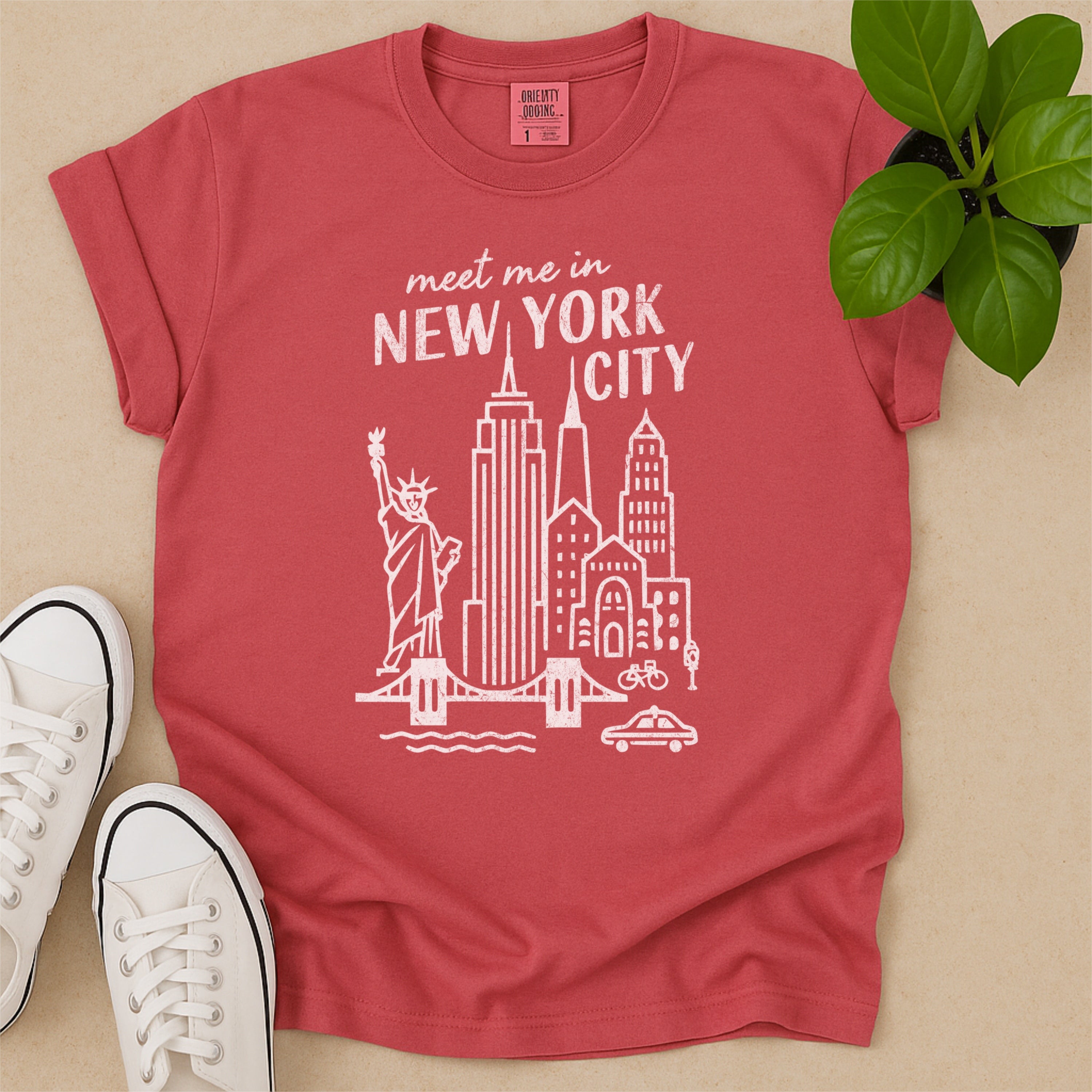 Meet Me In New York Distressed Vintage Landmark State Shirt