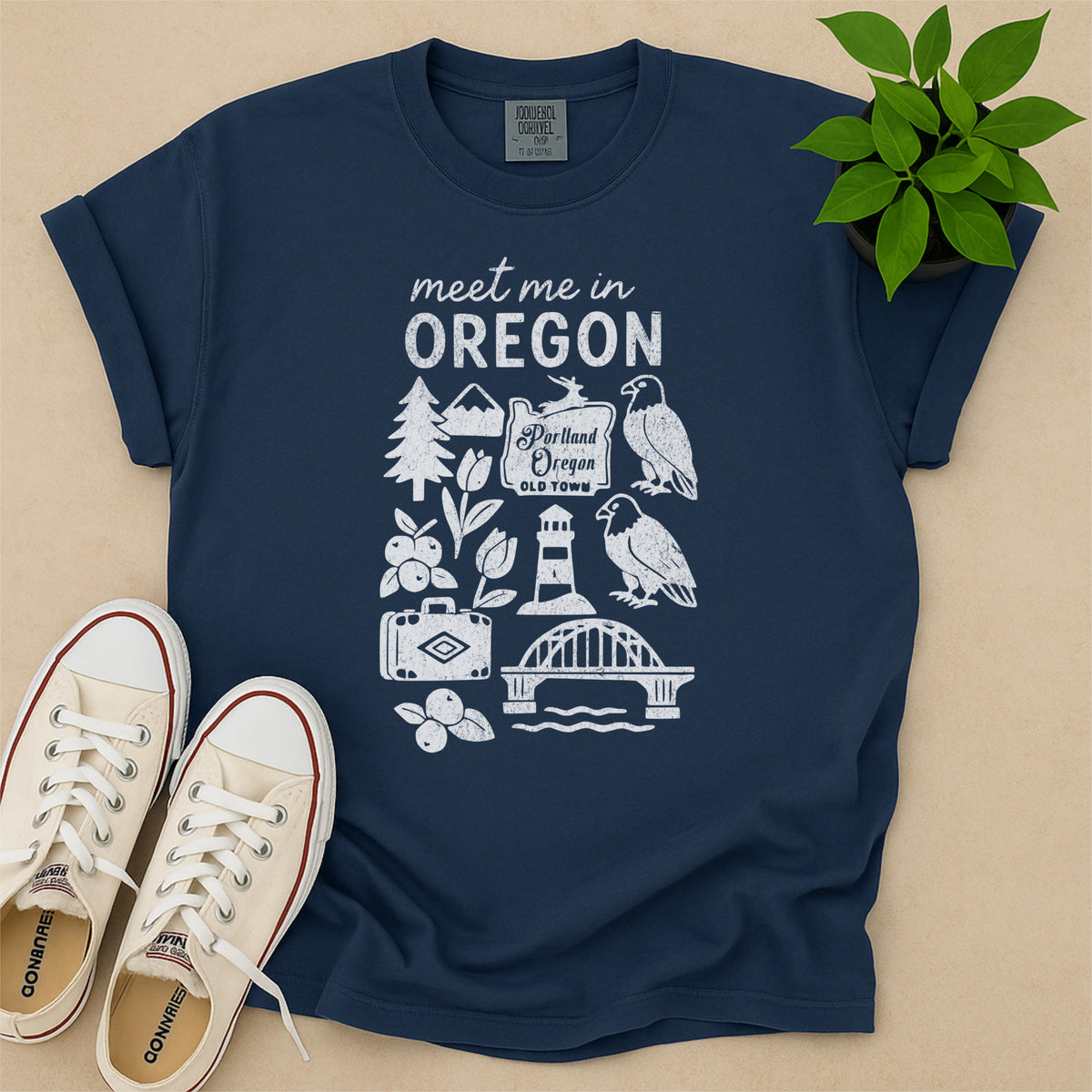Meet Me In Oregon Distressed Vintage Landmark State Shirt