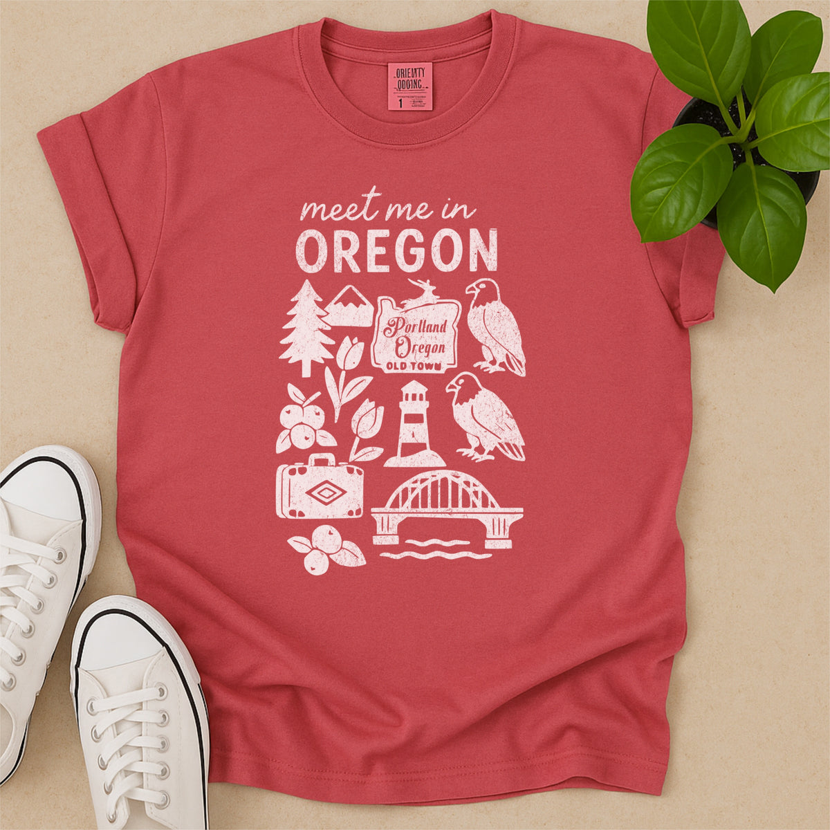 Meet Me In Oregon Distressed Vintage Landmark State Shirt
