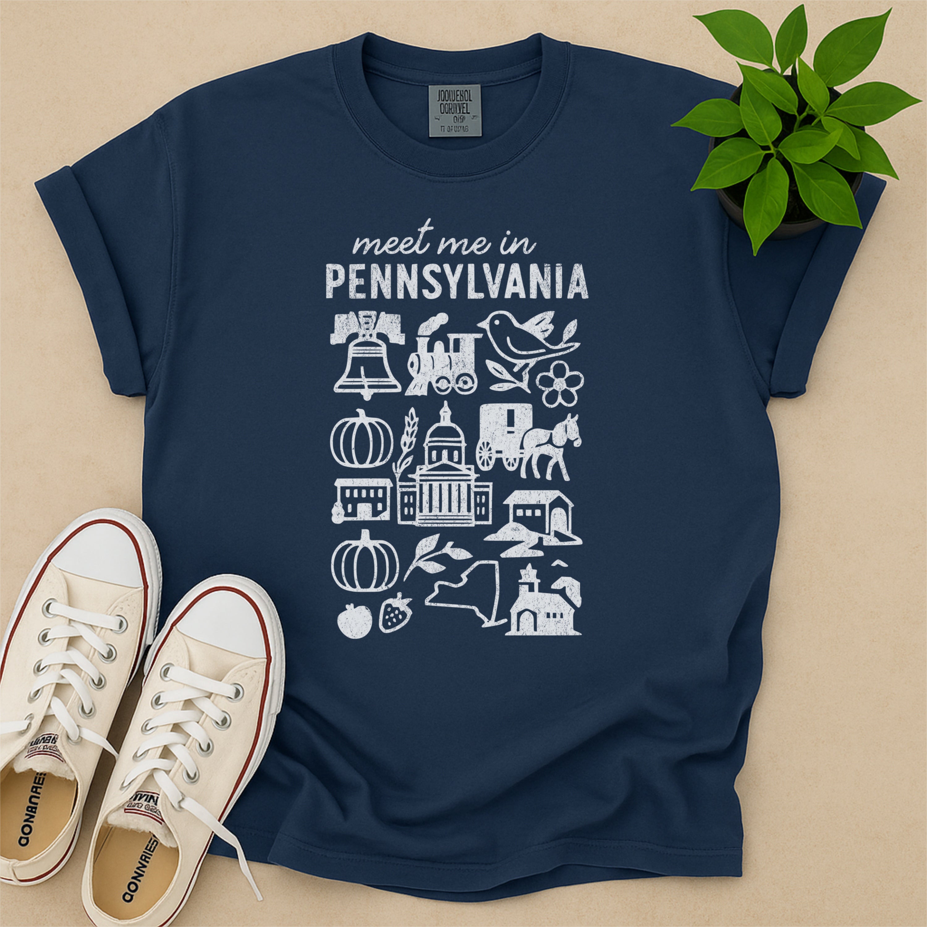 Meet Me In Pennsylvania Distressed Vintage Landmark State Shirt