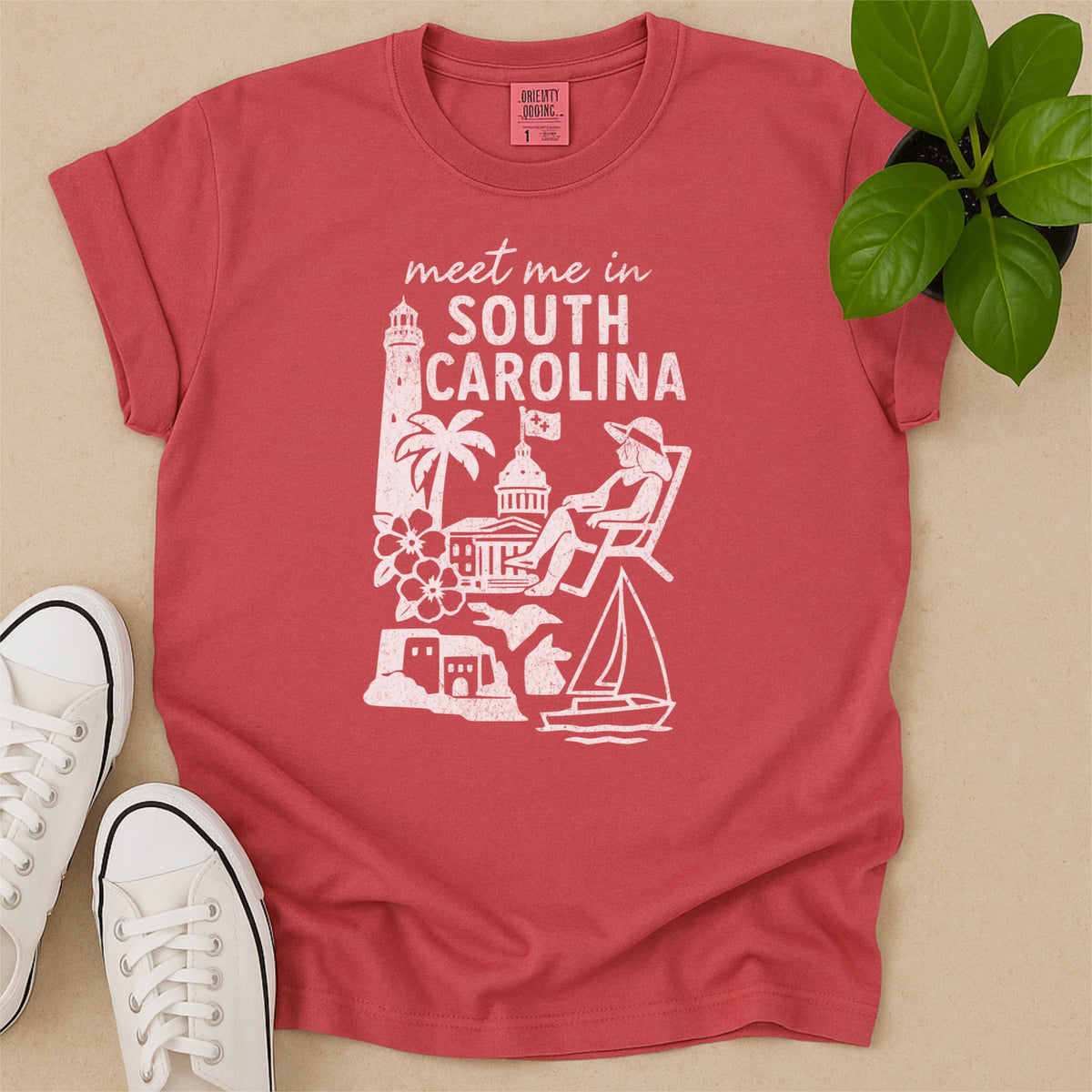 Meet Me In South Carolina Distressed Vintage Landmark State Shirt