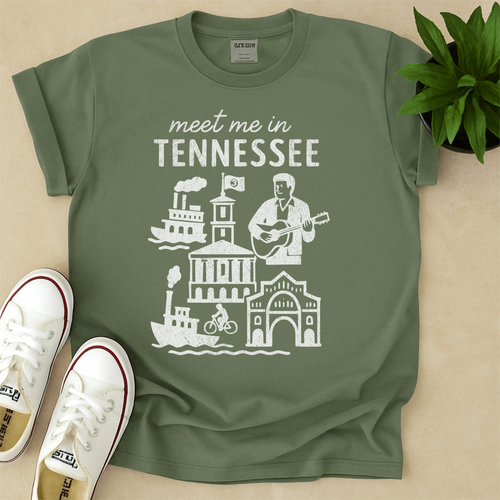 Meet Me In Tennessee Distressed Vintage Landmark State Shirt