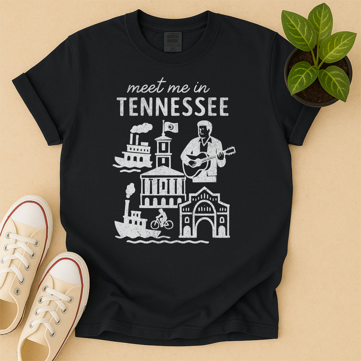 Meet Me In Tennessee Distressed Vintage Landmark State Shirt