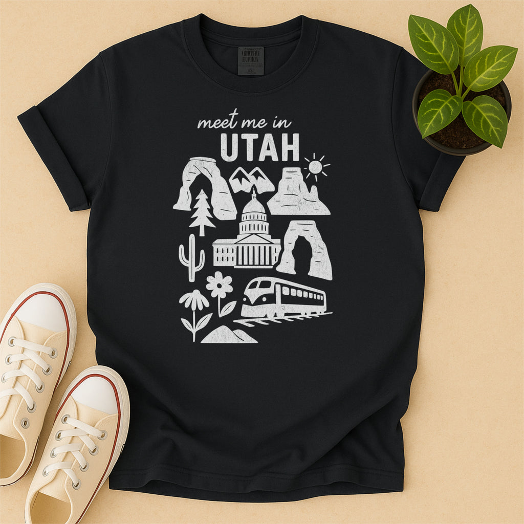 Meet Me In Utah Distressed Vintage Landmark State Shirt