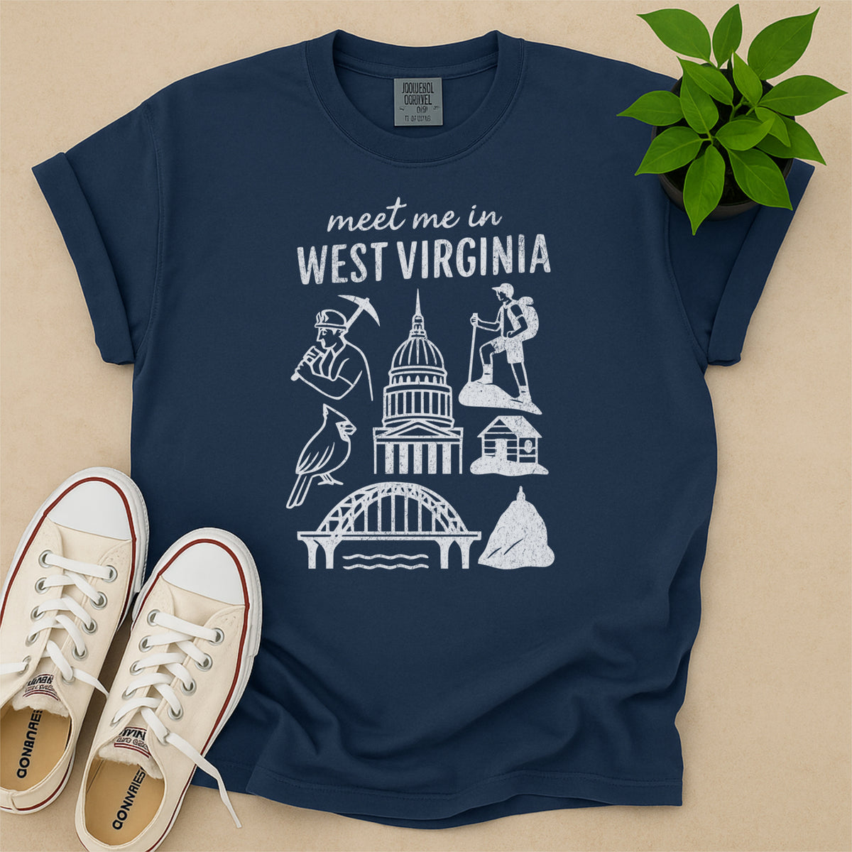 Meet Me In West Virginia Distressed Vintage Landmark State Shirt
