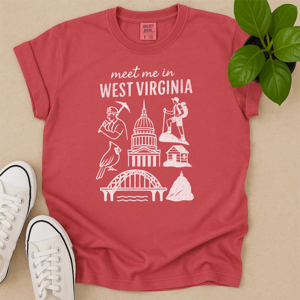 Meet Me In West Virginia Distressed Vintage Landmark State Shirt
