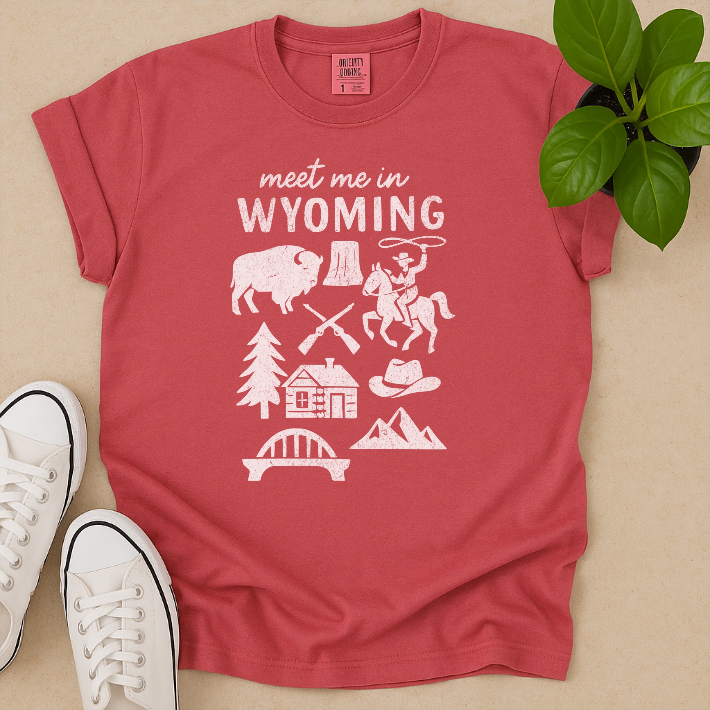 Meet Me In Wyoming Distressed Vintage Landmark State Shirt