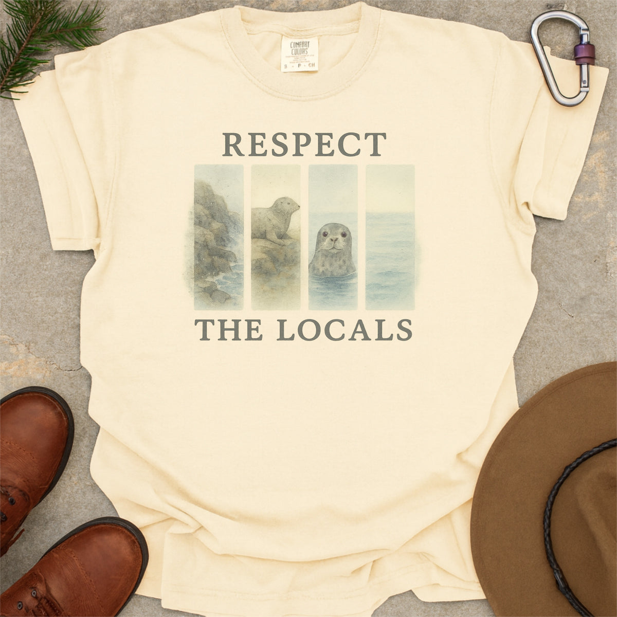 Respect The Locals Grey Seal Scotland Comfort Colors Shirt