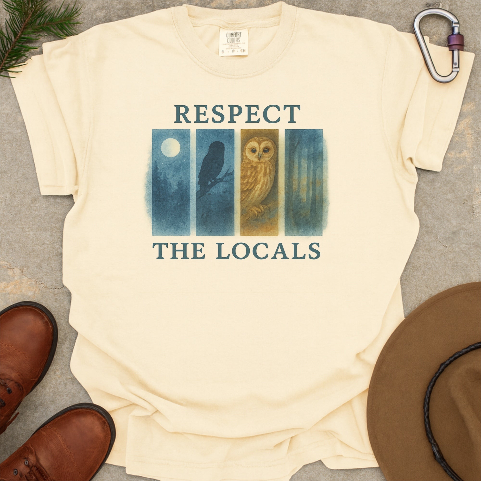 Respect The Locals Tawny Owl Scotland Comfort Colors Shirt