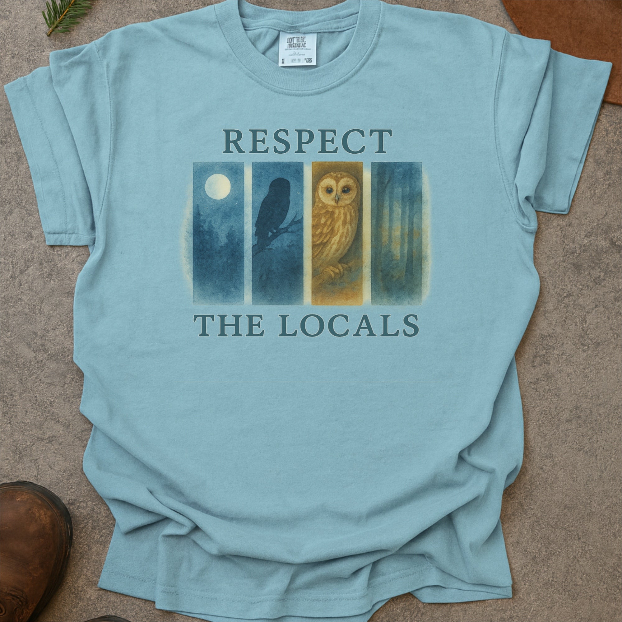 Respect The Locals Tawny Owl Scotland Comfort Colors Shirt