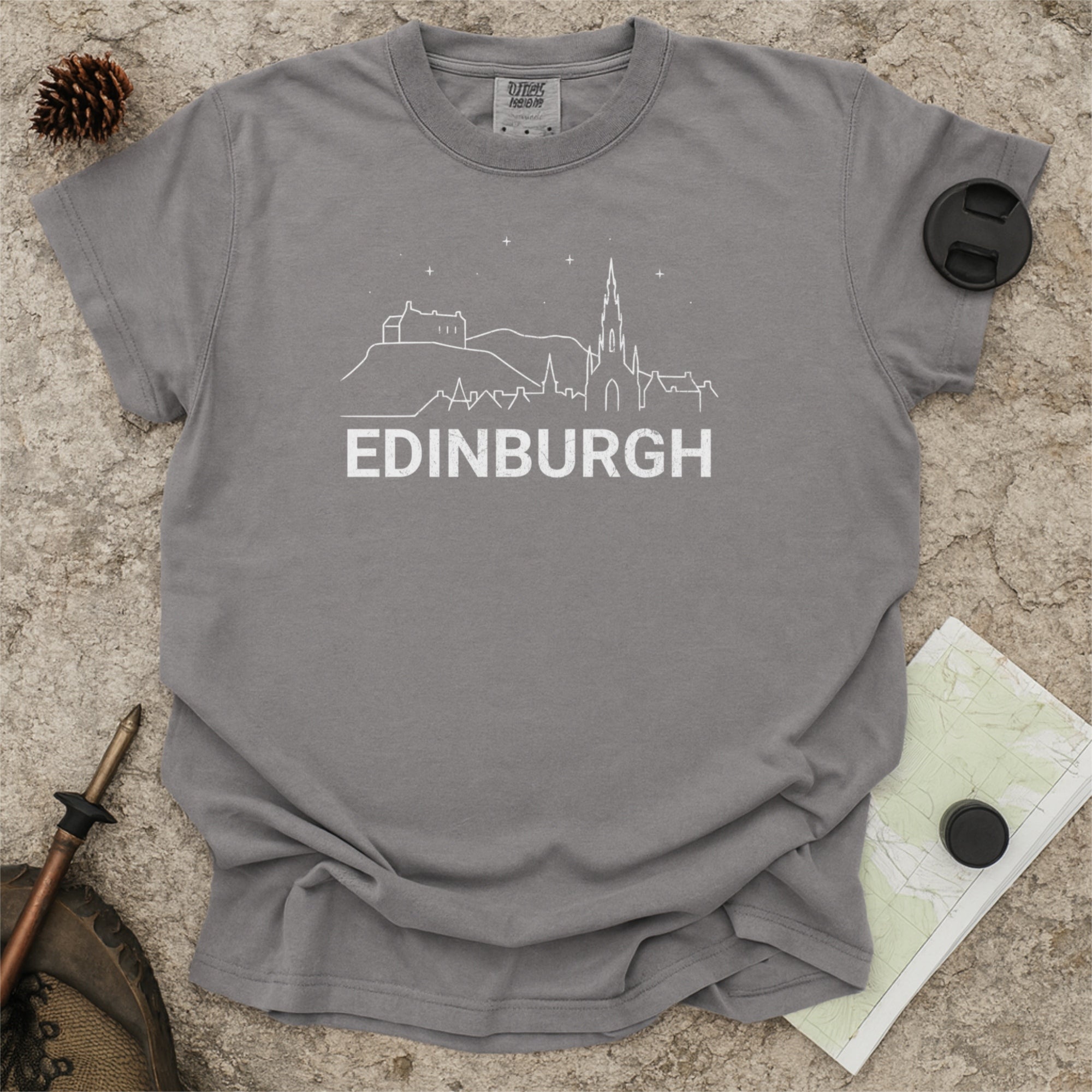 Edinburgh Skyline Minimal Line Art Comfort Colors Shirt