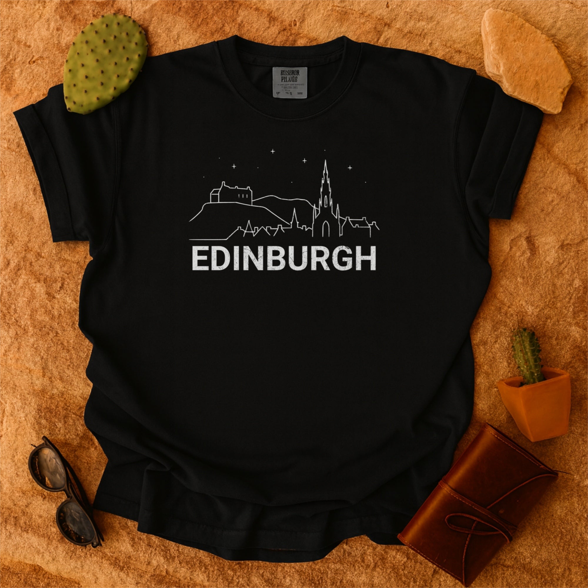 Edinburgh Skyline Minimal Line Art Comfort Colors Shirt