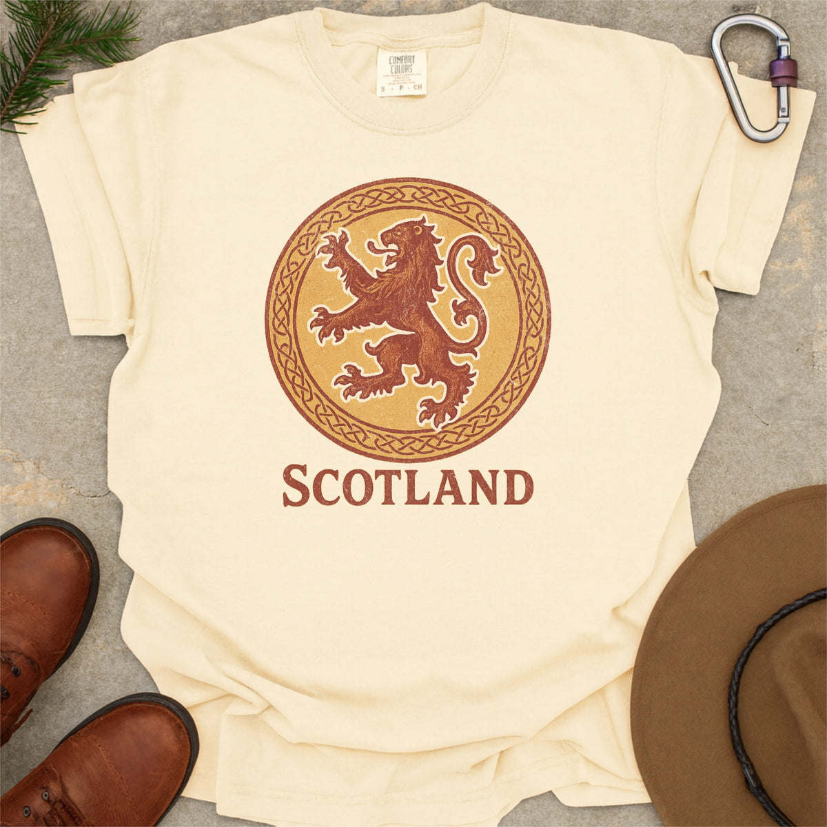 Vintage Scotland Celtic Lion Crest Emblem Comfort Colors Shirt