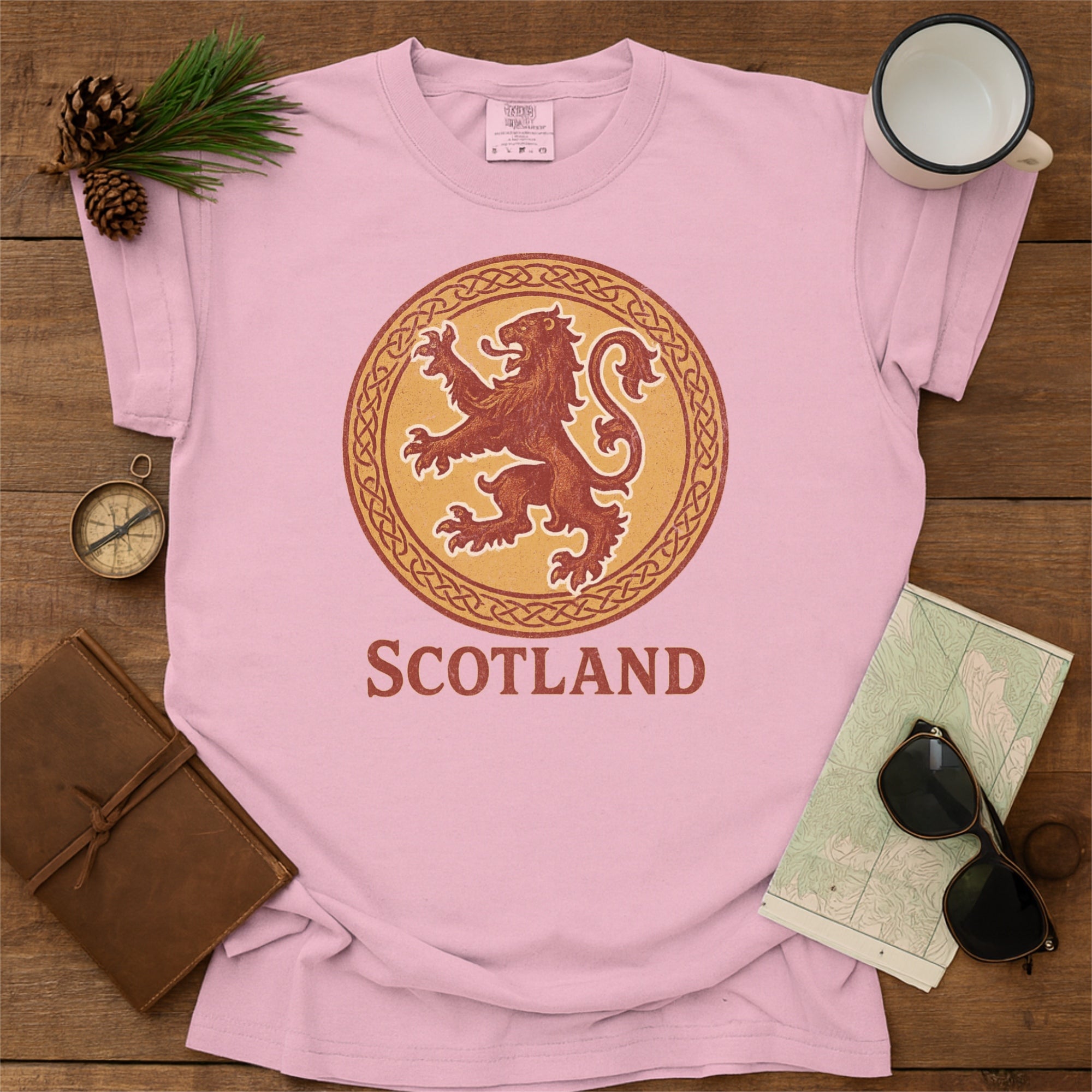 Vintage Scotland Celtic Lion Crest Emblem Comfort Colors Shirt