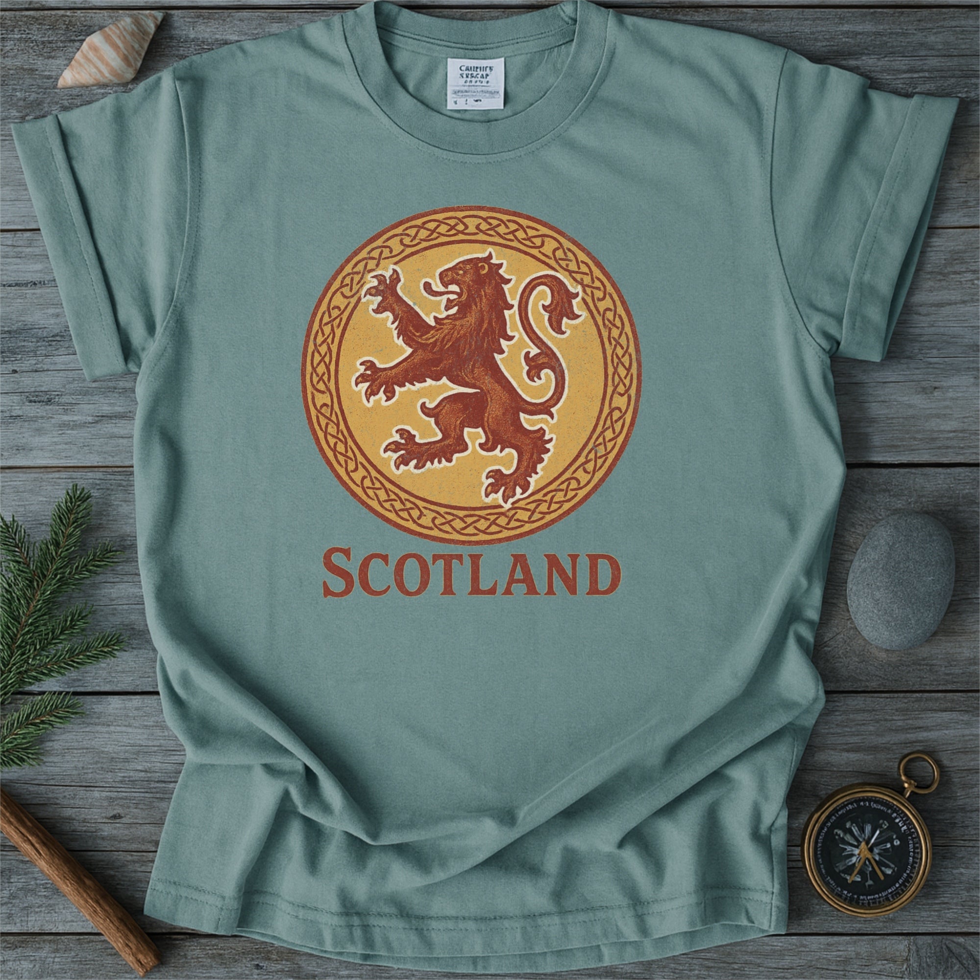 Vintage Scotland Celtic Lion Crest Emblem Comfort Colors Shirt