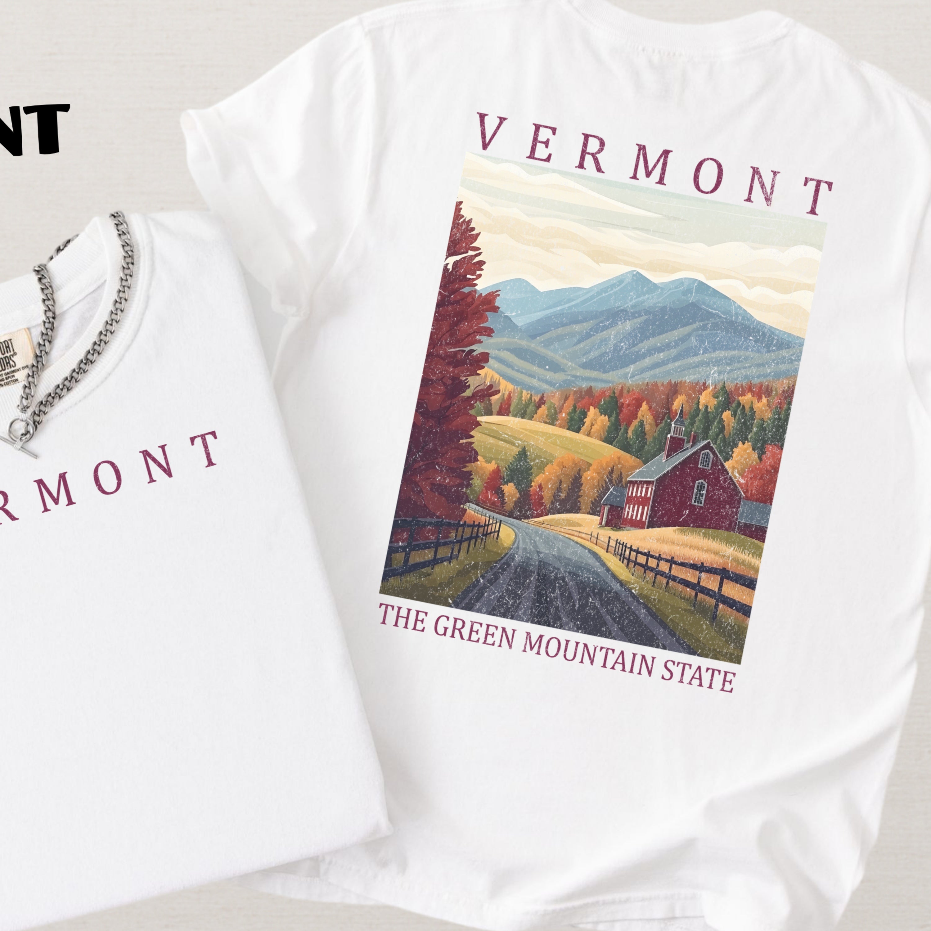 Vermont Scenic Poster Comfort Colors Shirt