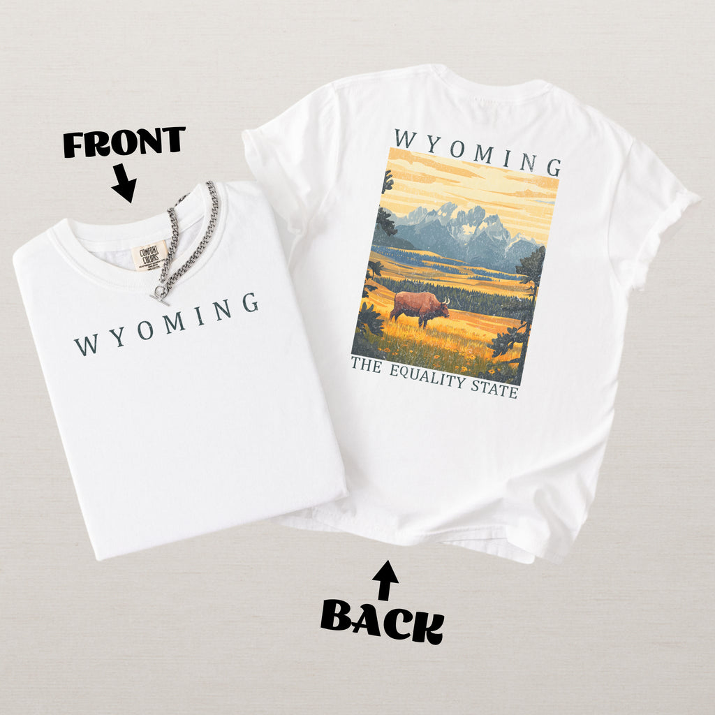 Wyoming Scenic Poster Comfort Colors Shirt