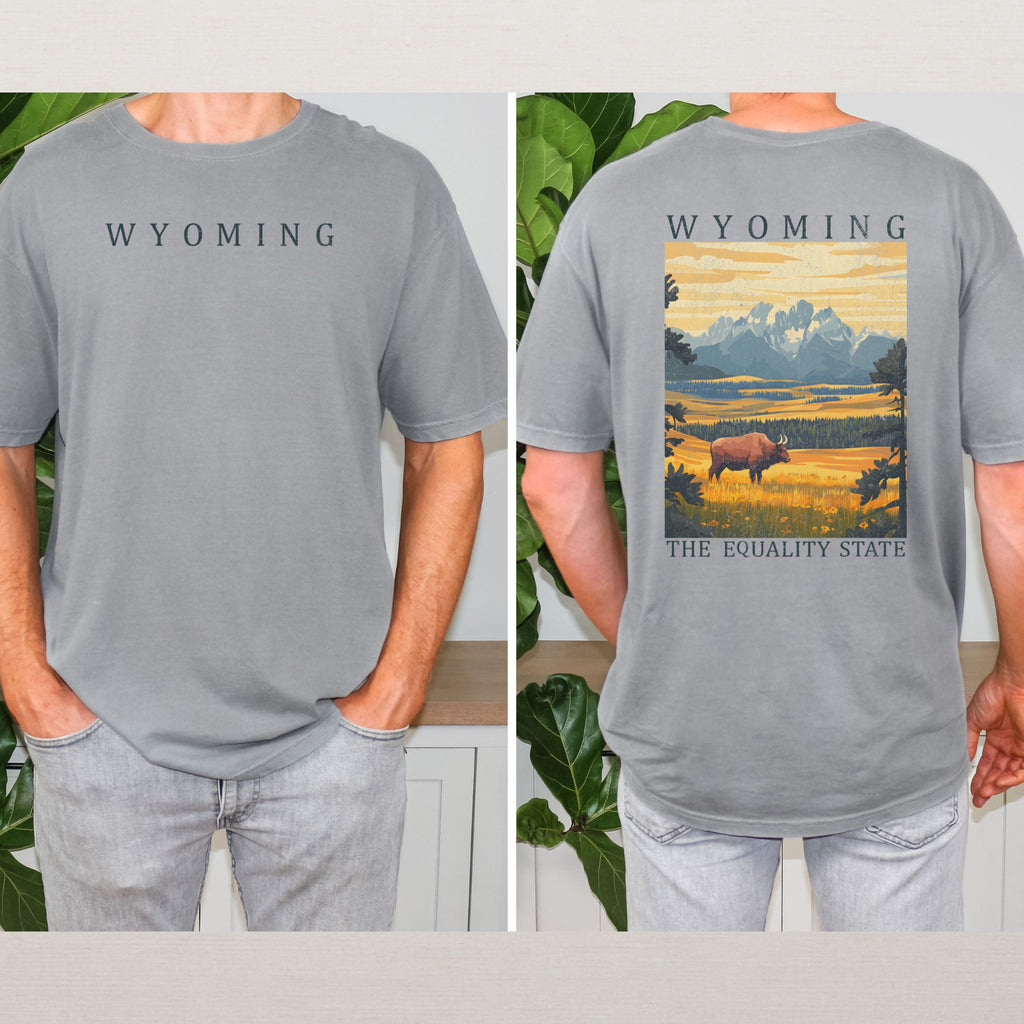 Wyoming Scenic Poster Comfort Colors Shirt