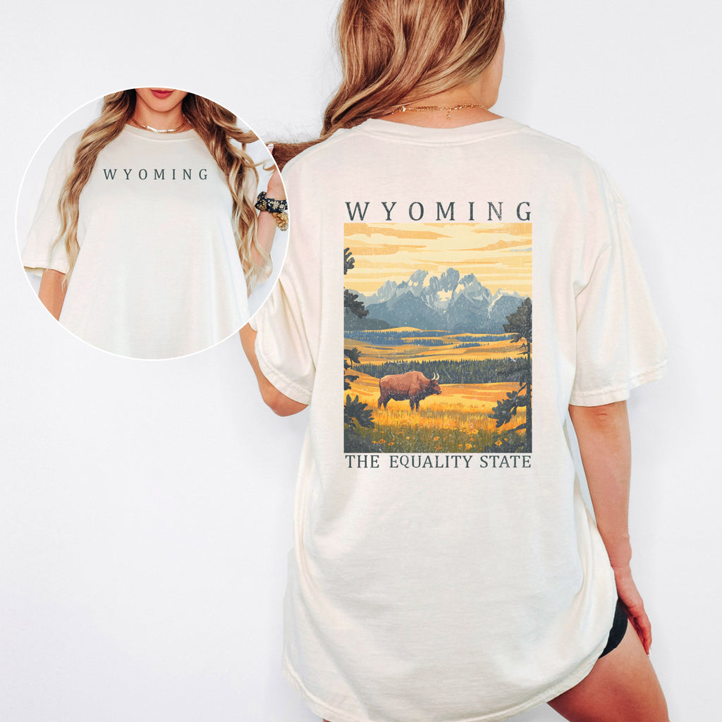 Wyoming Scenic Poster Comfort Colors Shirt
