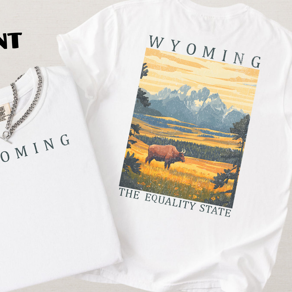 Wyoming Scenic Poster Comfort Colors Shirt