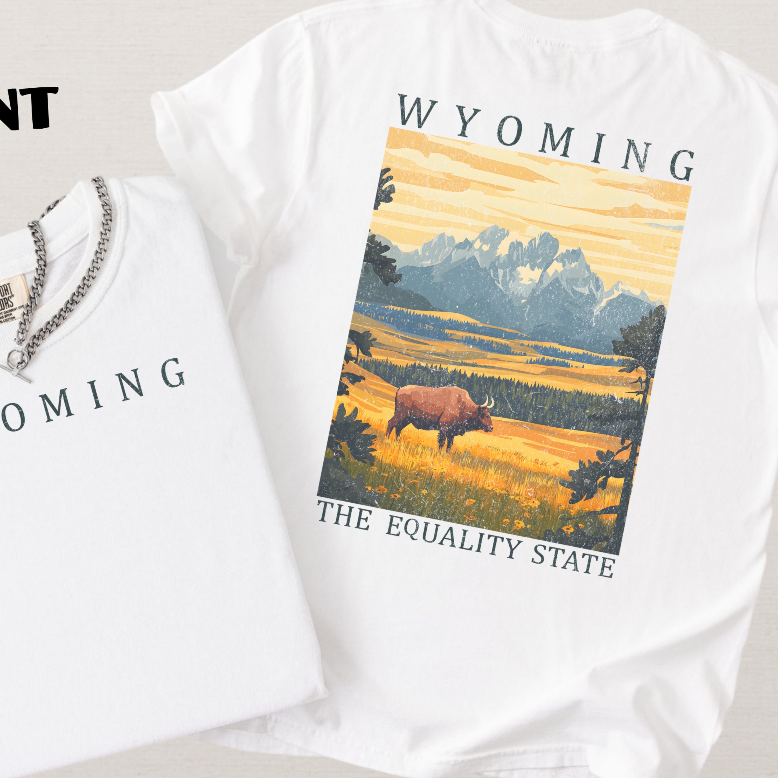 Wyoming Scenic Poster Comfort Colors Shirt