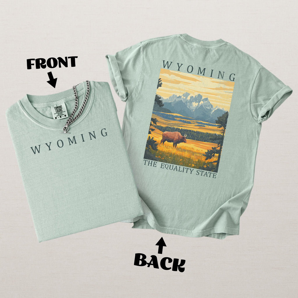 Wyoming Scenic Poster Comfort Colors Shirt