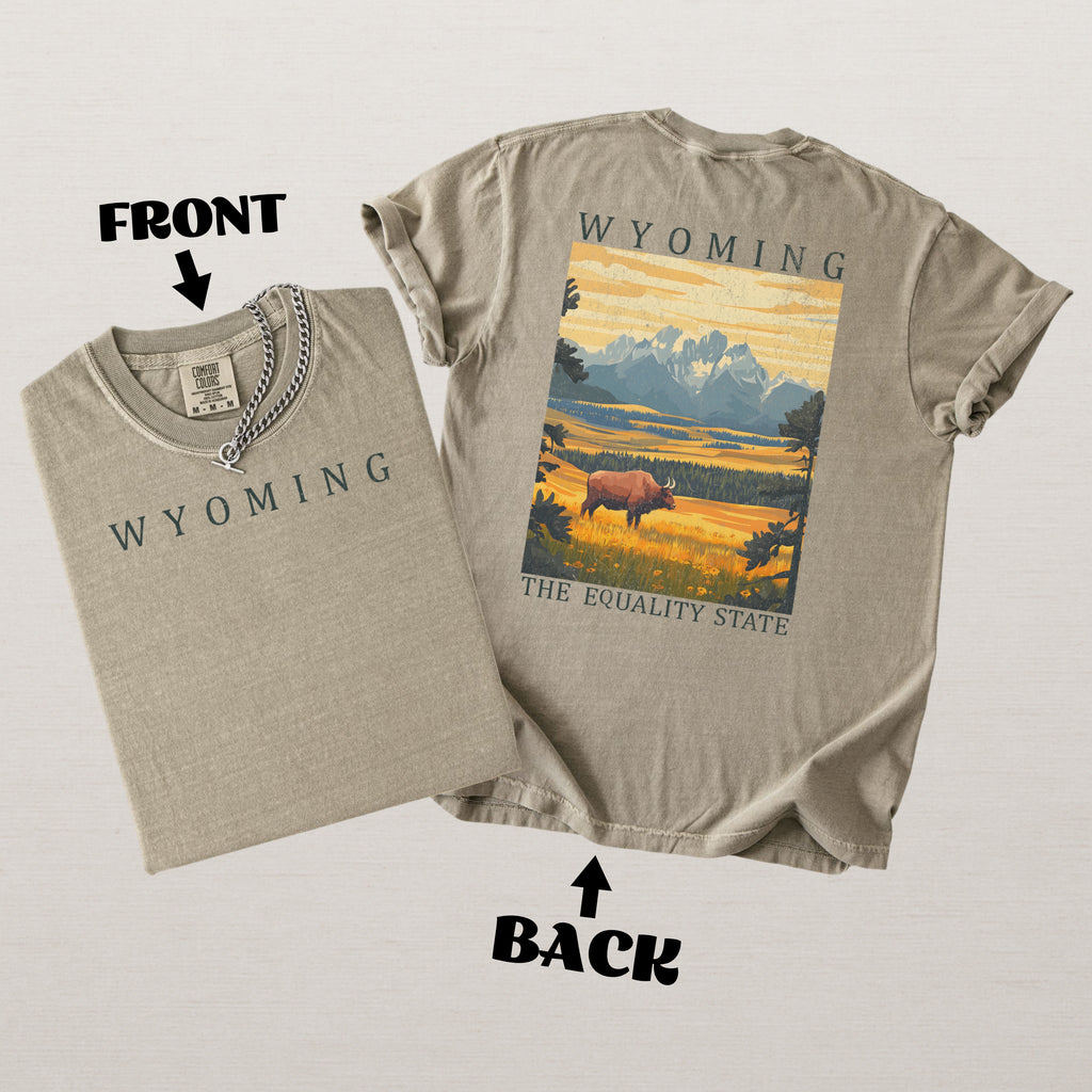 Wyoming Scenic Poster Comfort Colors Shirt