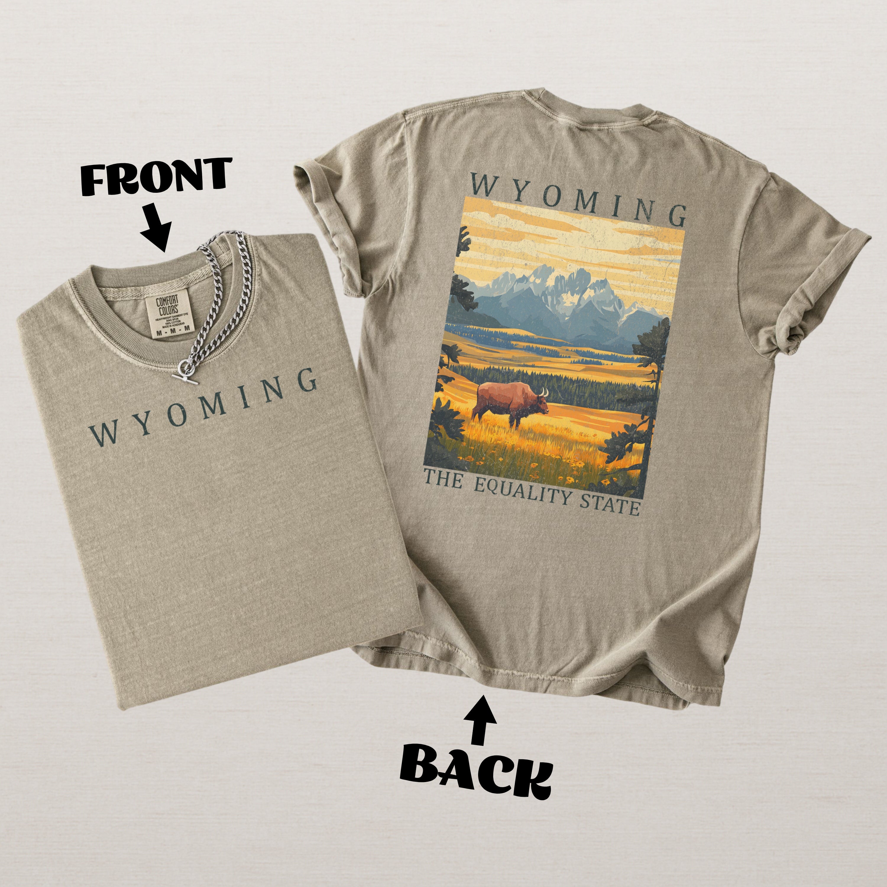 Wyoming Scenic Poster Comfort Colors Shirt