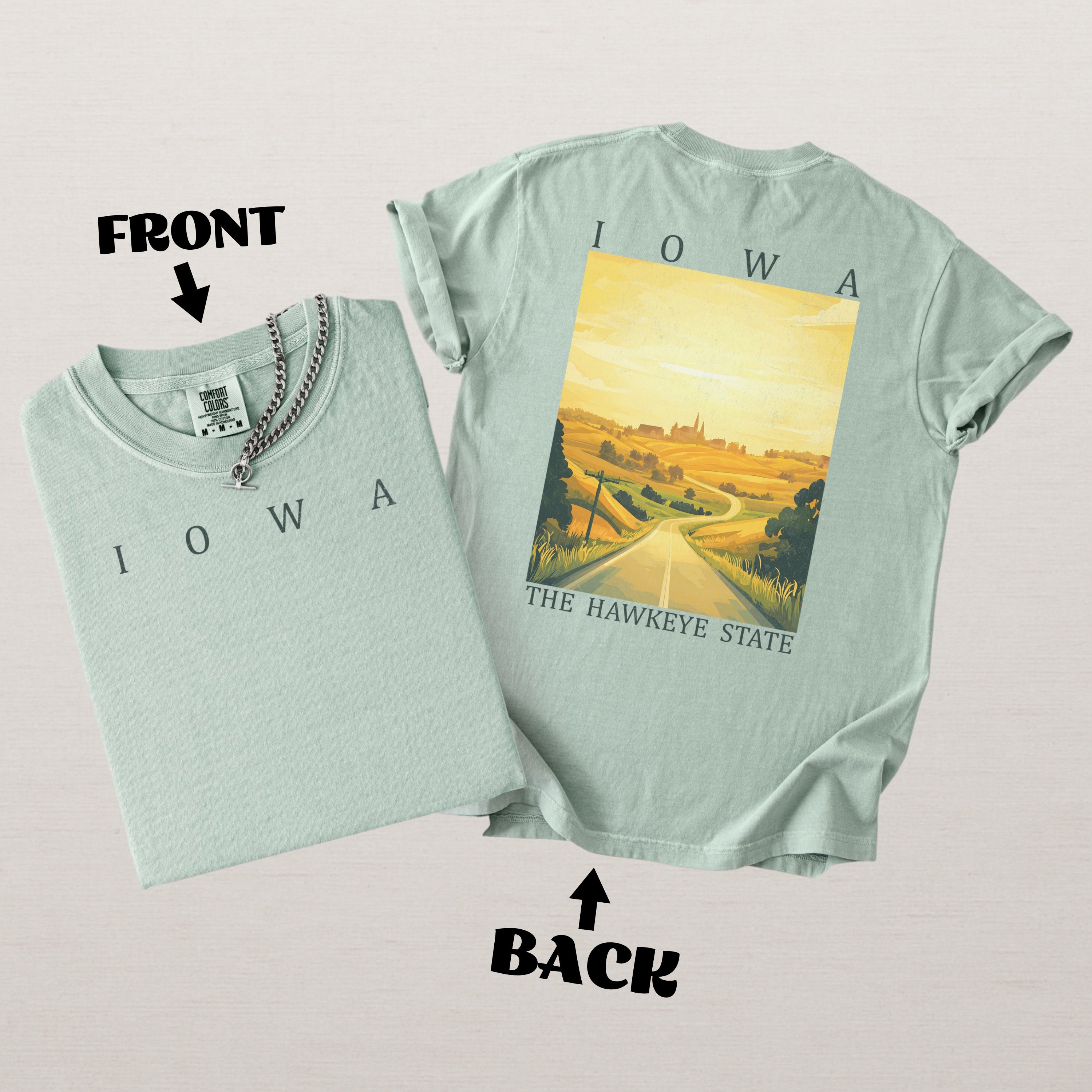 Iowa Scenic Poster Comfort Colors Shirt