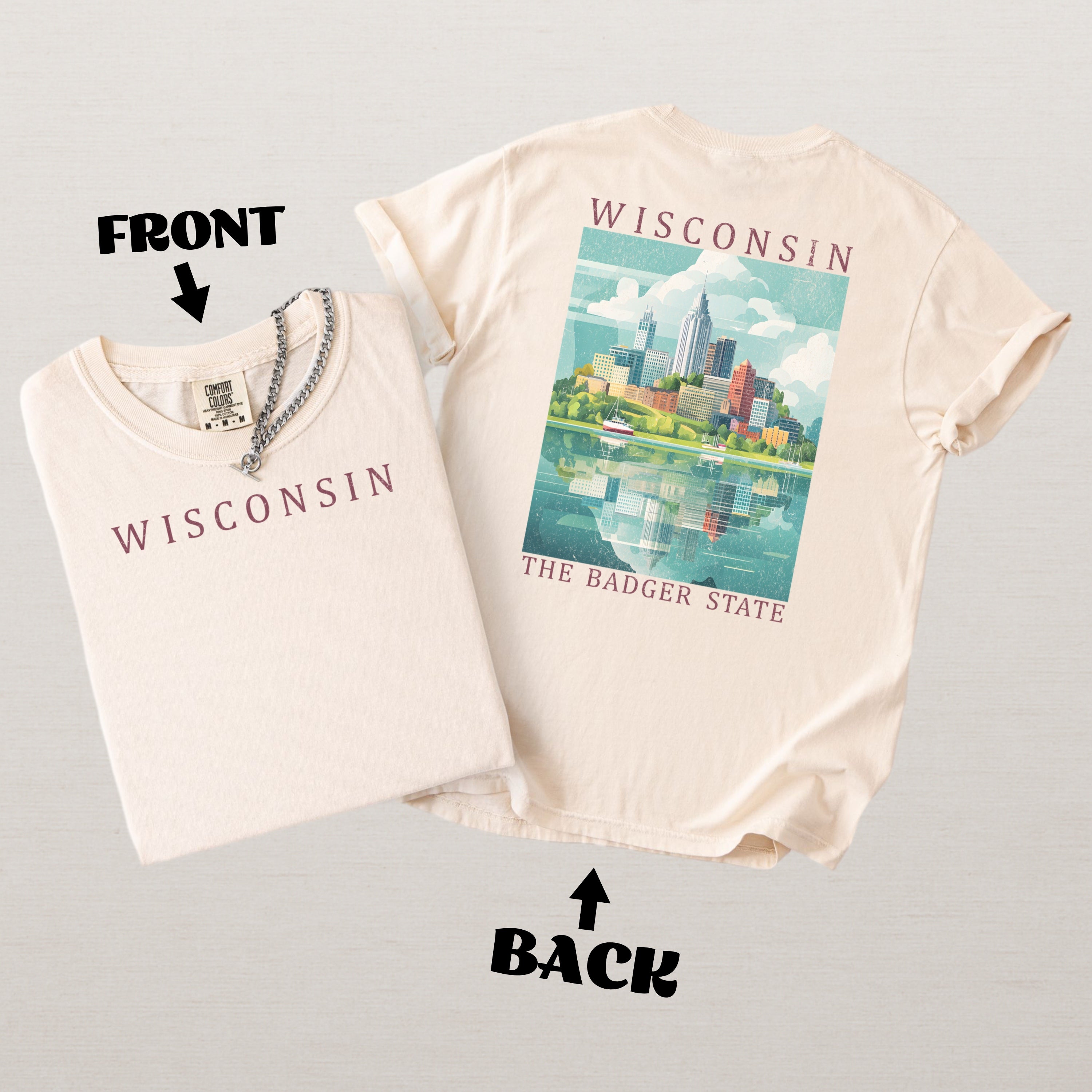 Wisconsin Scenic Poster Comfort Colors Shirt