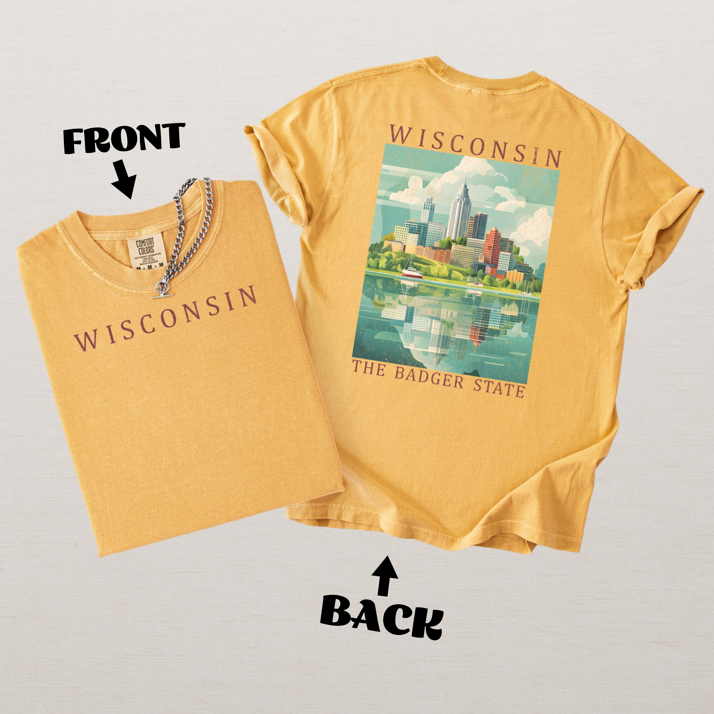 Wisconsin Scenic Poster Comfort Colors Shirt