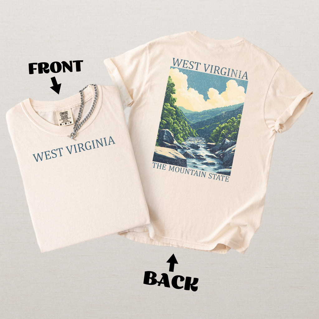 West Virginia Scenic Poster Comfort Colors Shirt