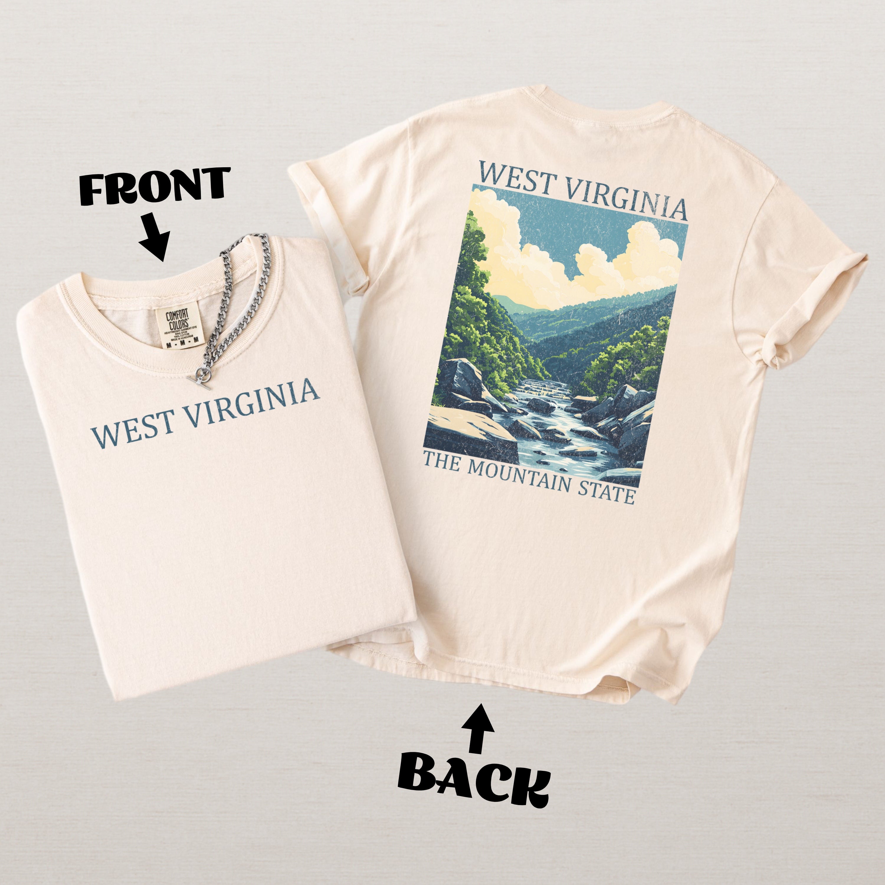 West Virginia Scenic Poster Comfort Colors Shirt
