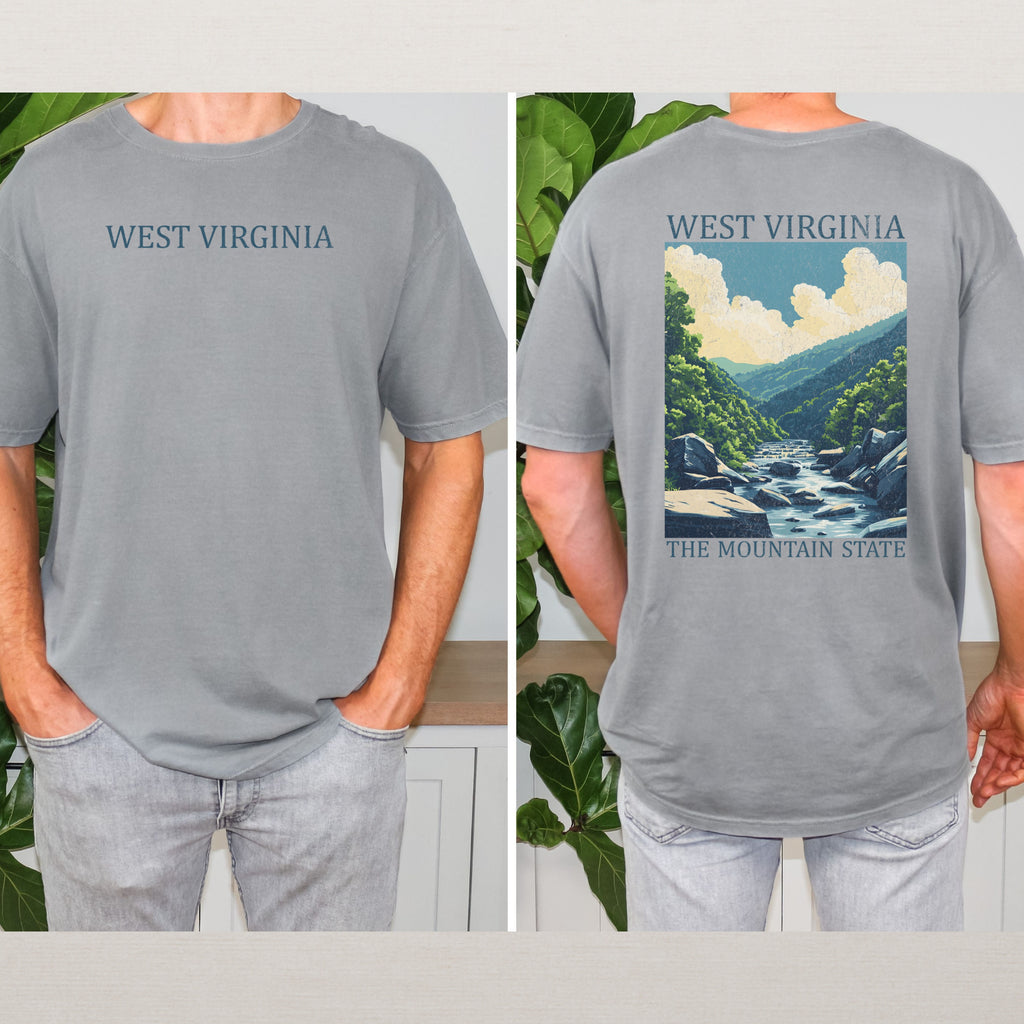 West Virginia Scenic Poster Comfort Colors Shirt