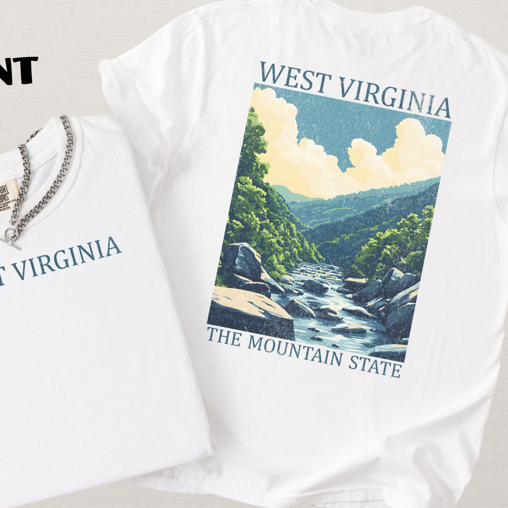 West Virginia Scenic Poster Comfort Colors Shirt