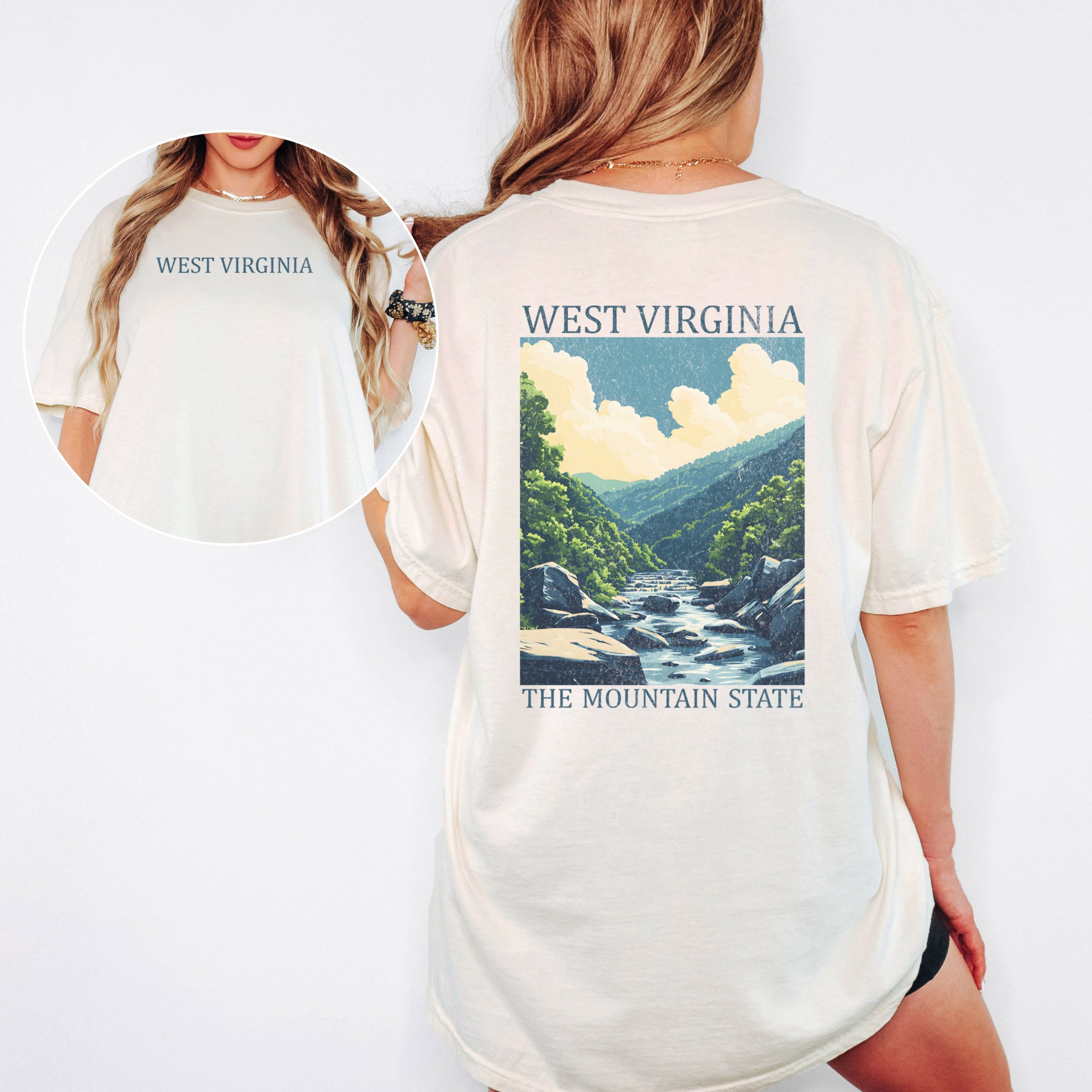 West Virginia Scenic Poster Comfort Colors Shirt