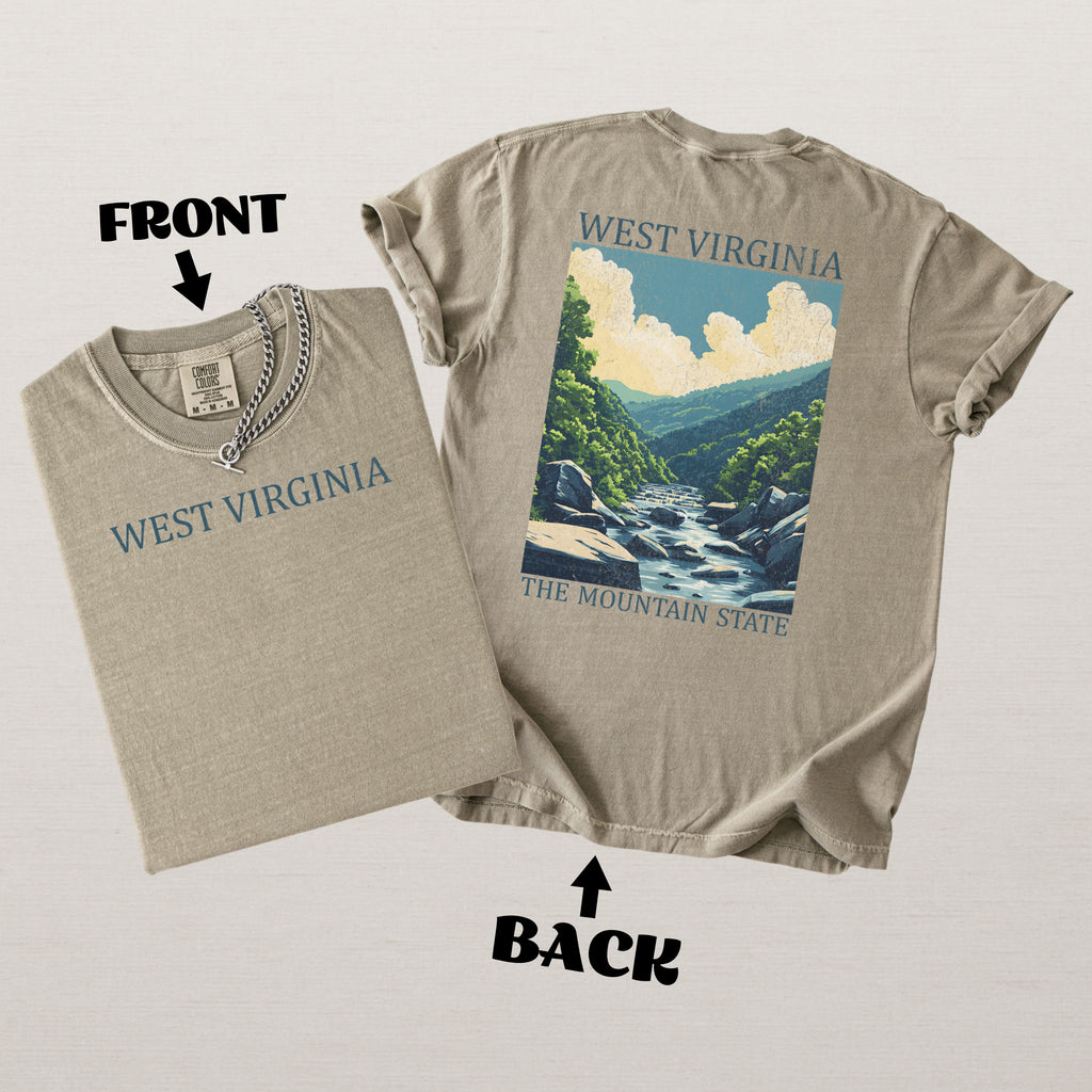 West Virginia Scenic Poster Comfort Colors Shirt